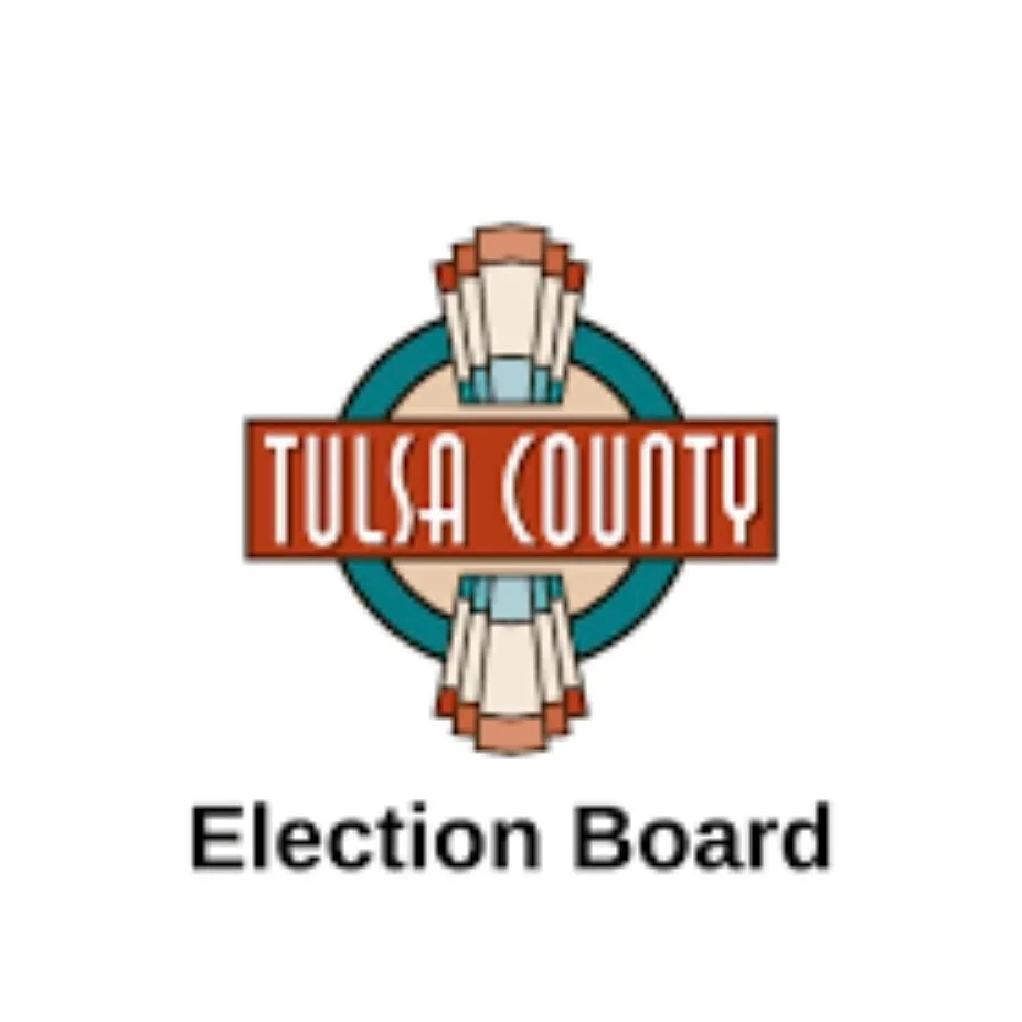 Tulsa County Election Board logo with art deco design