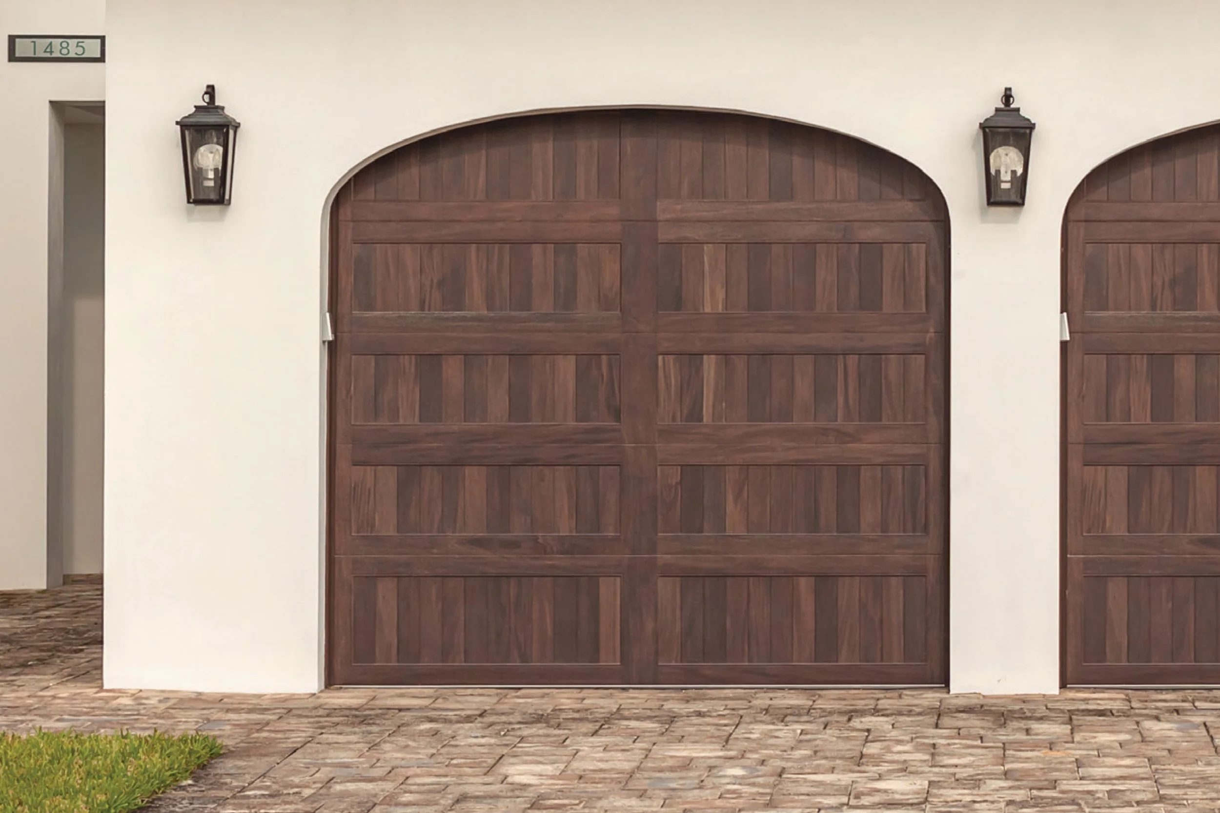 Cedar Stamped Carriage House Garage Door