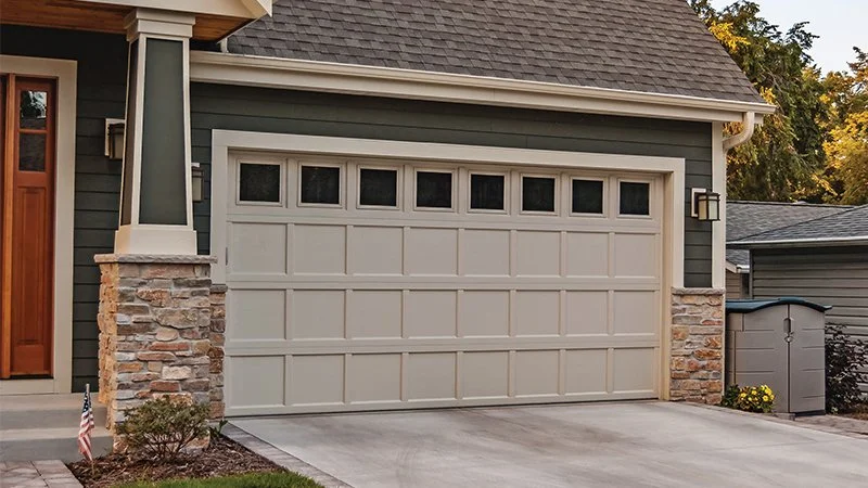 Brown Recessed Panel Garage Door