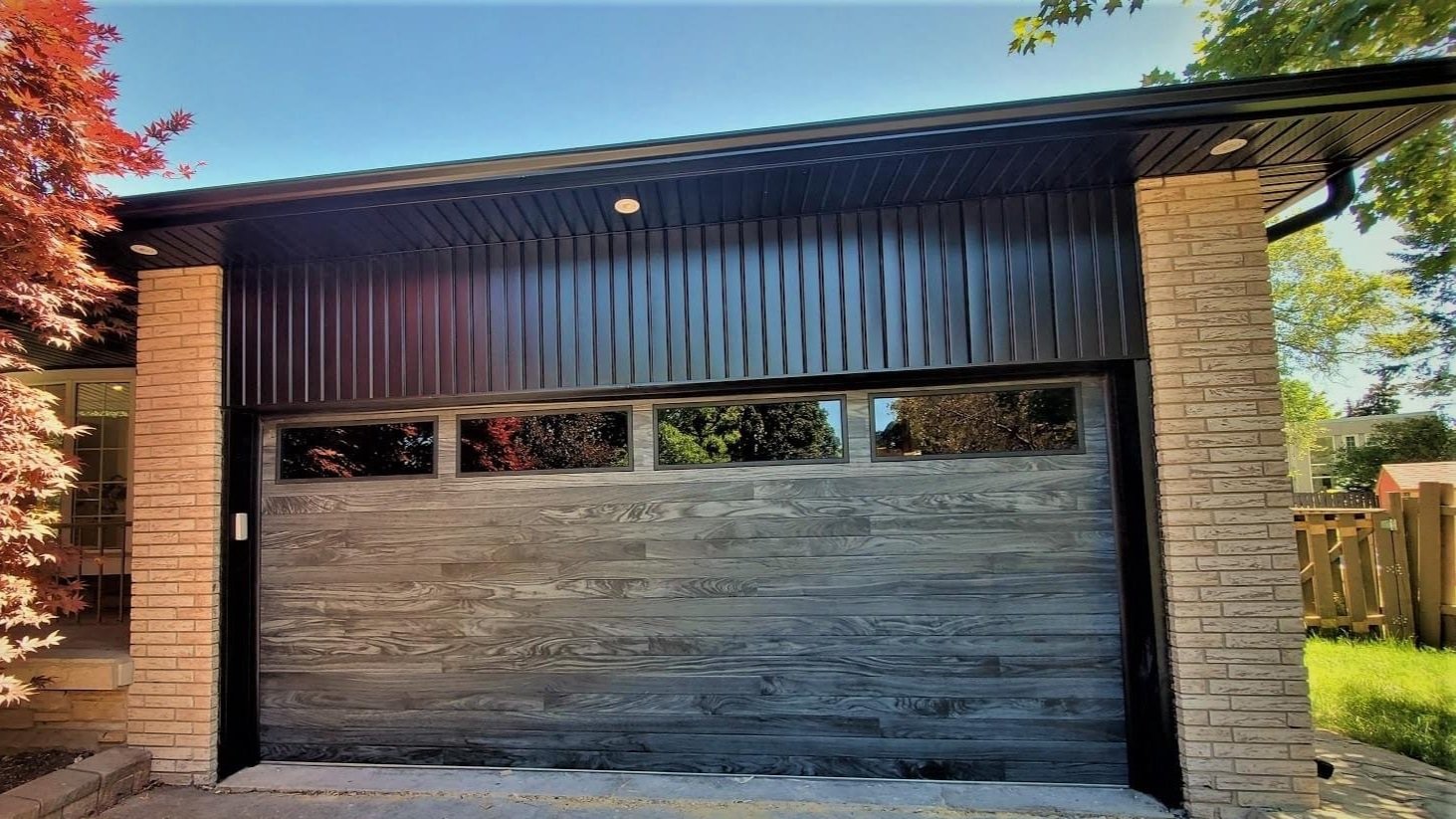 Dark Gray Plank Garage Door