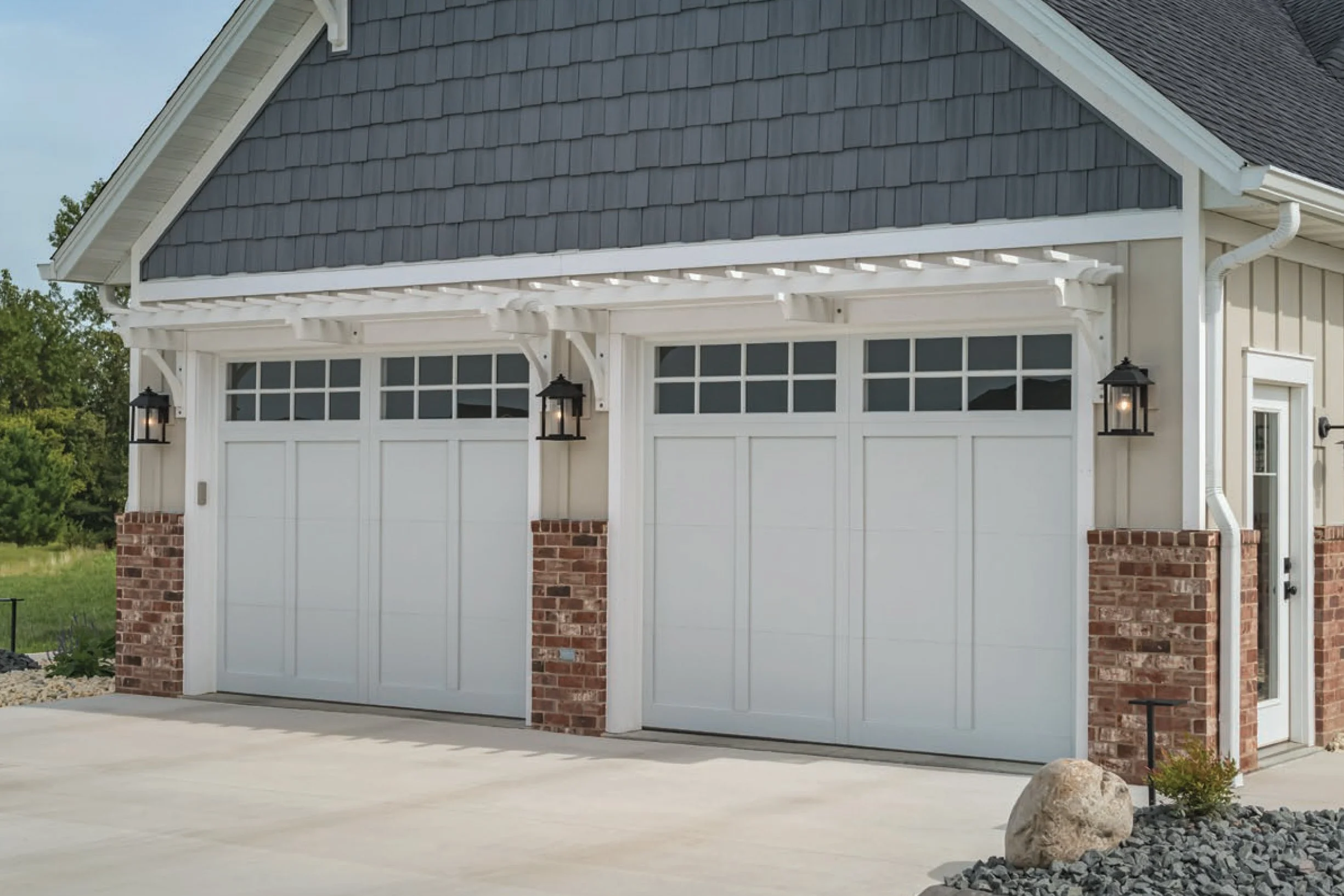 Two Grey Carriage Collection Garage Door
