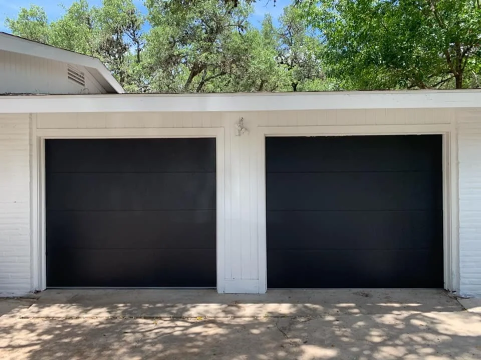 Two Black Skyline Garage Doors