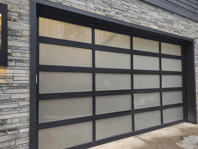 Full View Garage Door on Stone House