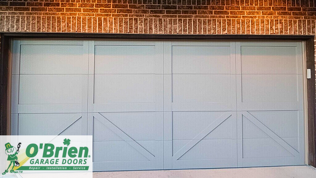 Garage Door Steel Overlay Carriage House Door Color - Sandstone Model 5300 design 13 short a buck