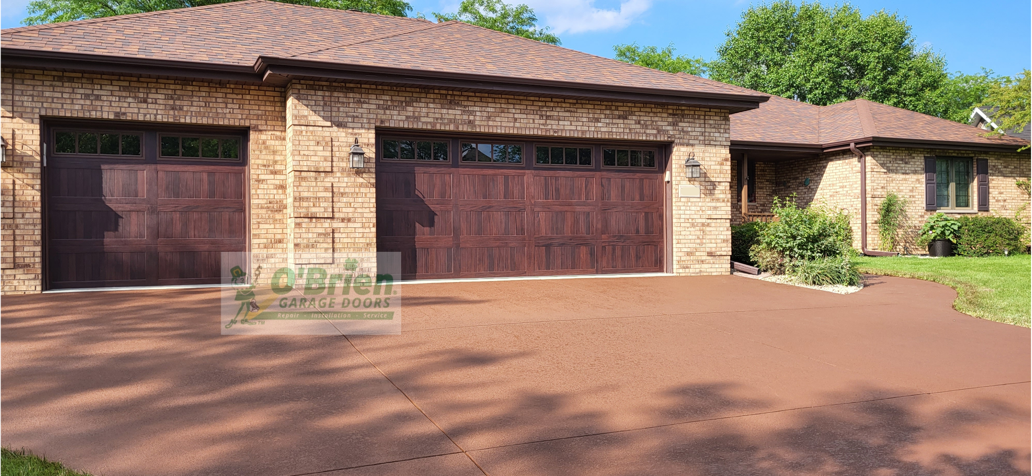 Dark Brown Wooden Garage Doors