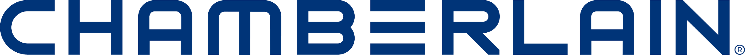 Chamberlain logo in blue text on a white background.
