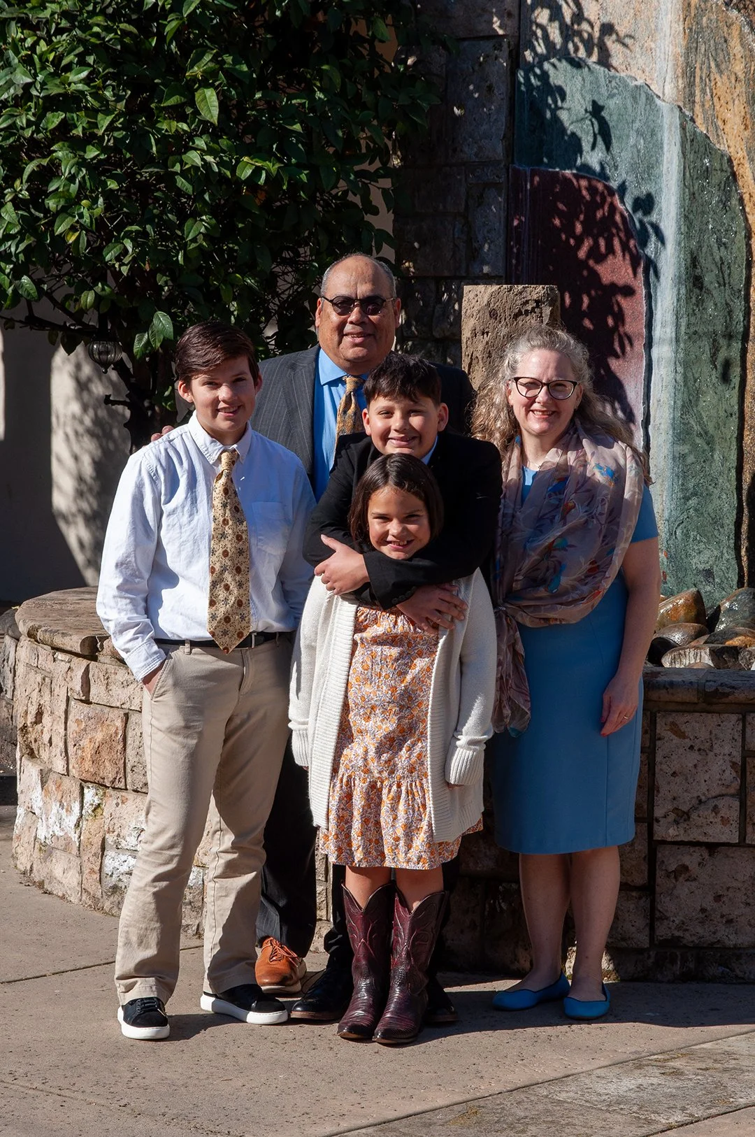 Anna with her husband, Kai, and their three children.