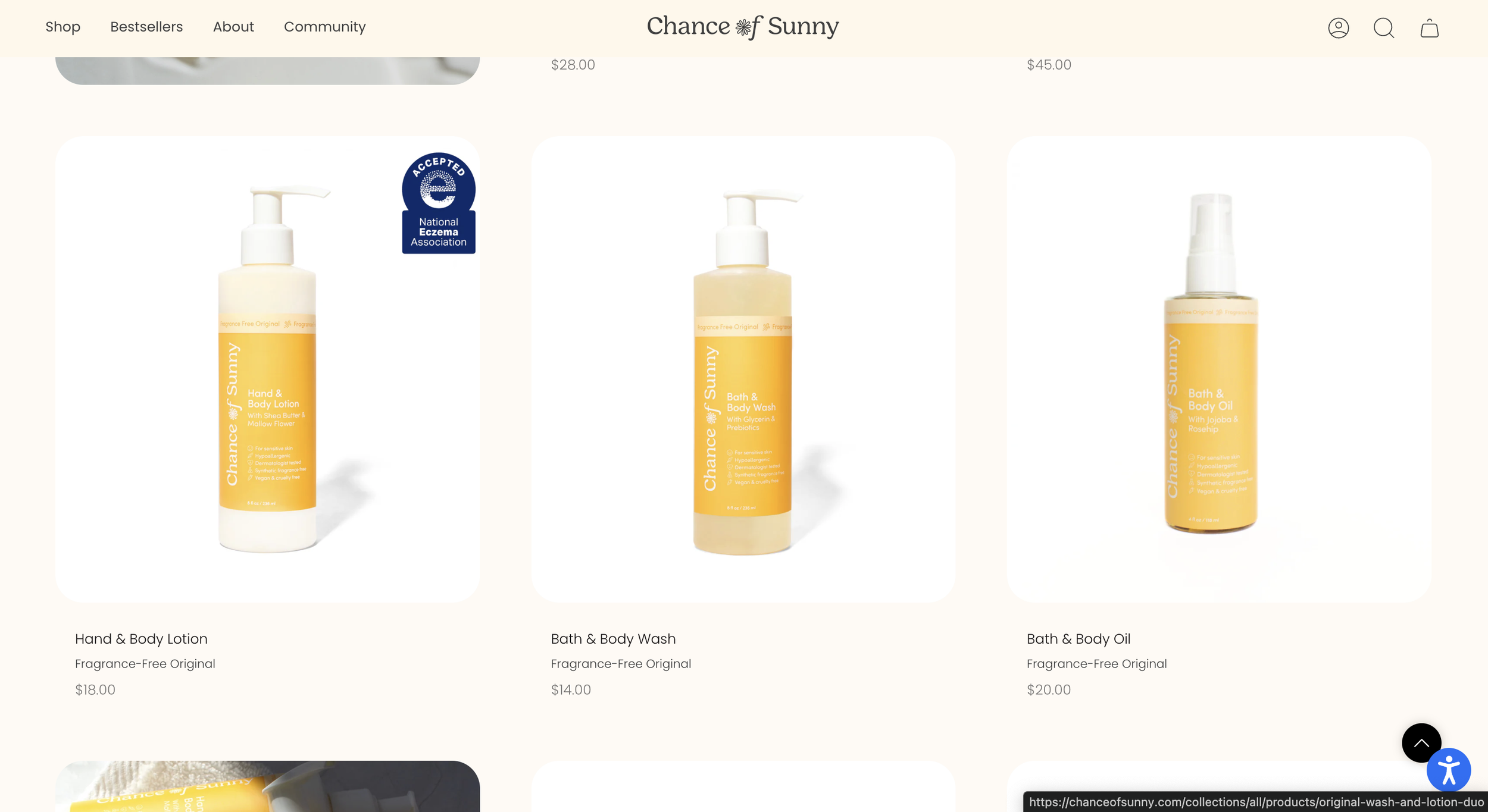 Shop All: Organized the products by scent and used the scent as a subtitle instead of one long product title.