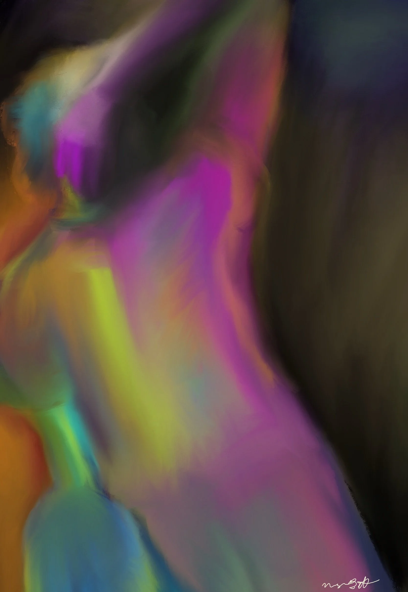 "Brighter than the outside", 2026
Digital Drawing  (Procreate)
1668 x 2420 px
Intuitive figurative drawing, pastel style.