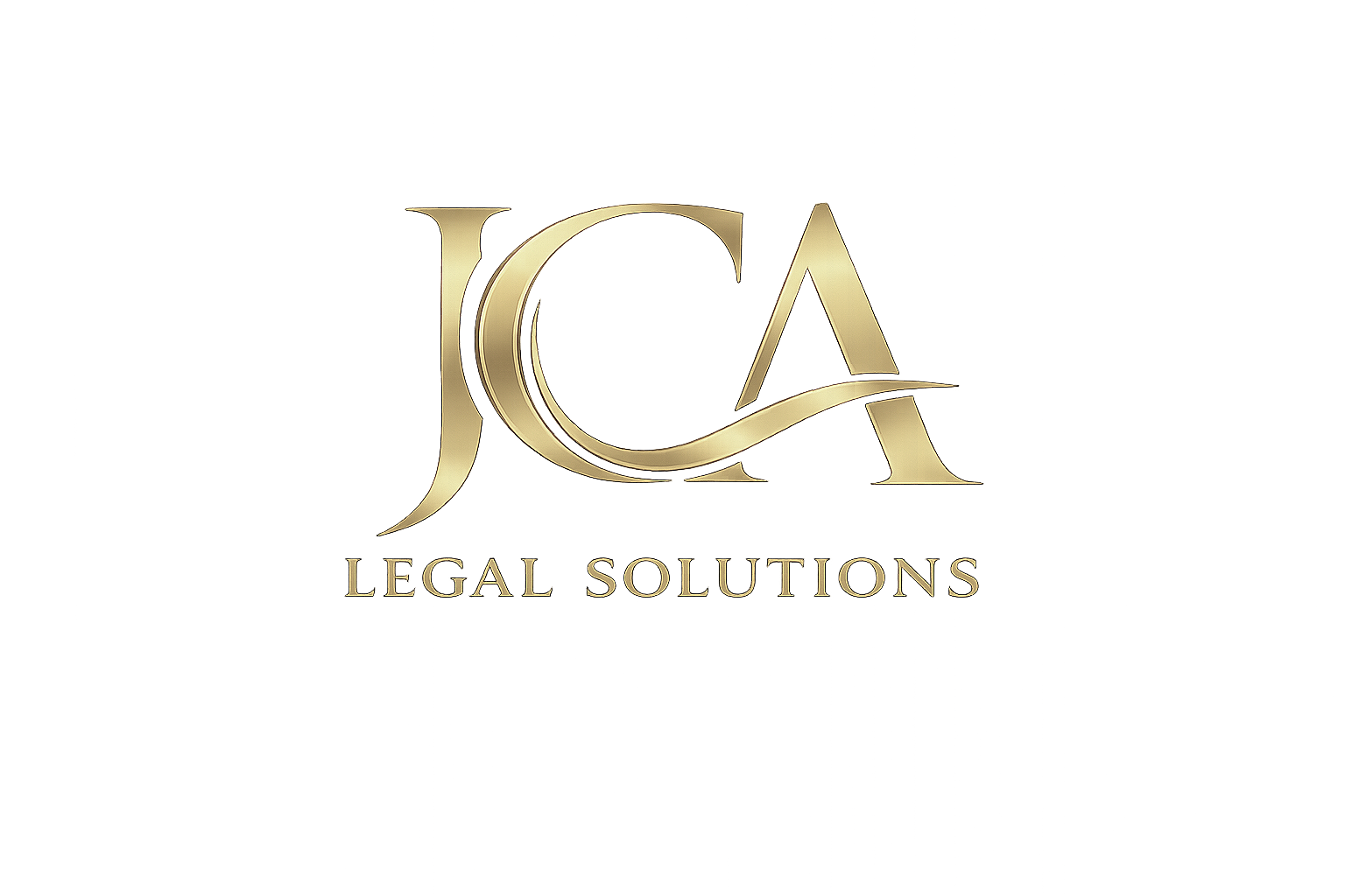 Gold-colored logo for 'Legal Solutions' with the words 'Legal Solutions' written below in smaller gold text.