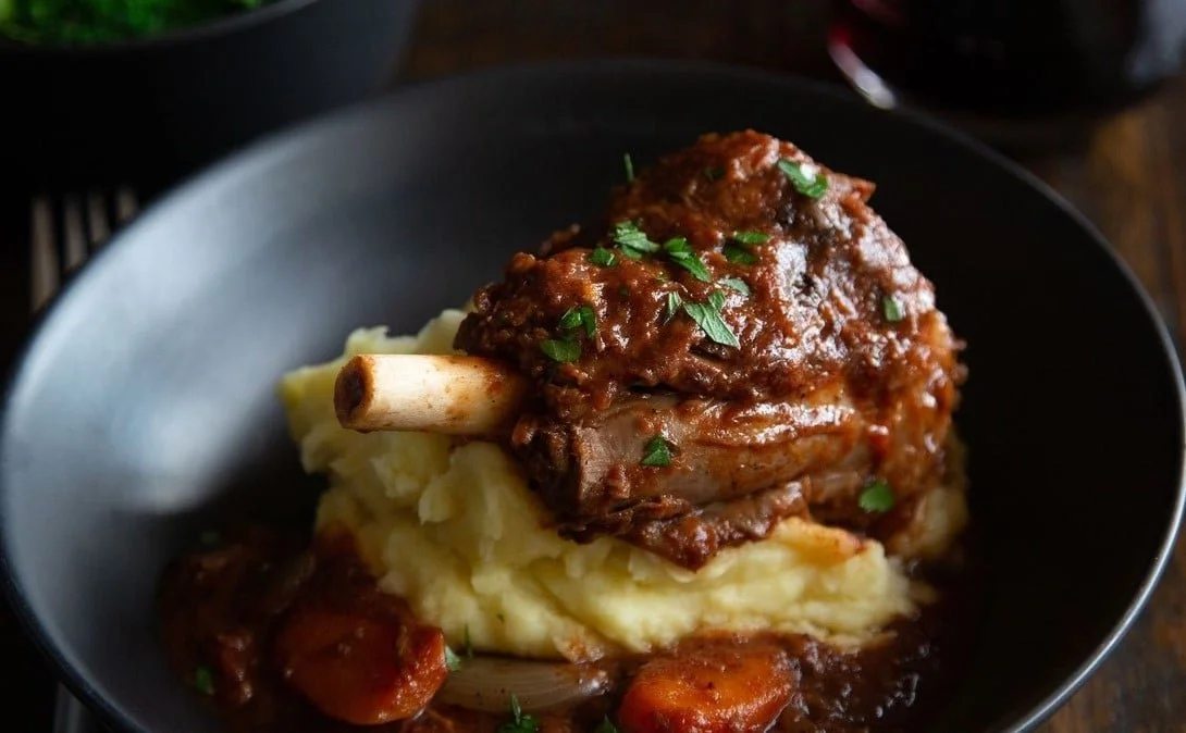 Slow Cooked Lamb Shanks with Mash