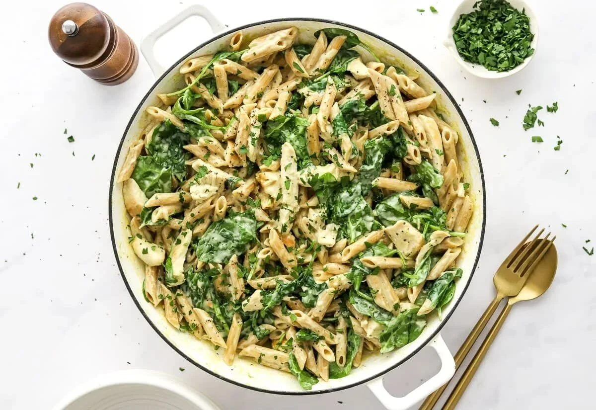 Chicken and Spinach Pasta with Lemon and Parmesan