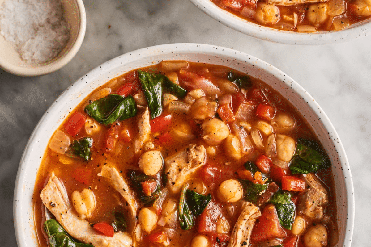 Slow-Cooker Chicken and Chickpea Soup