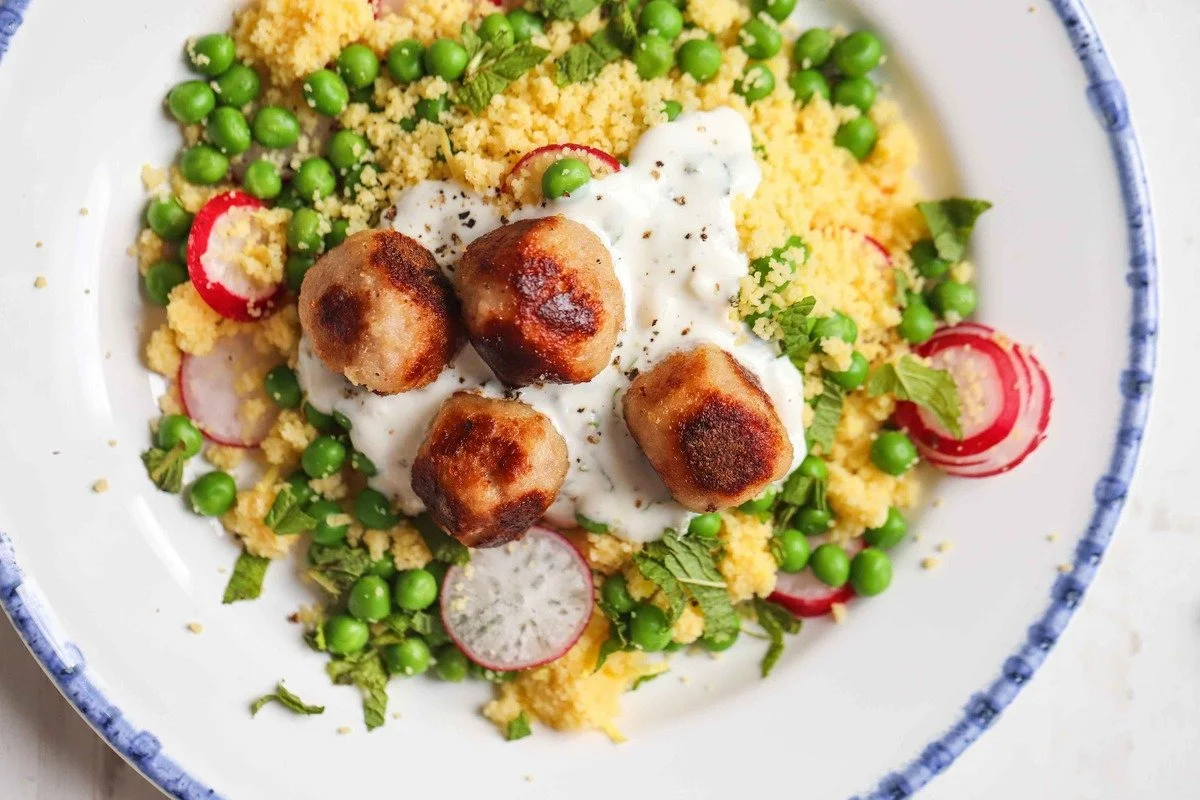 Zesty Turkey Meatballs with Couscous Salad