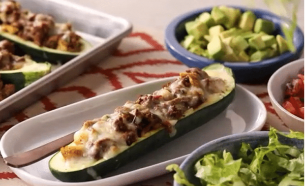 Taco Style Stuffed Zucchini