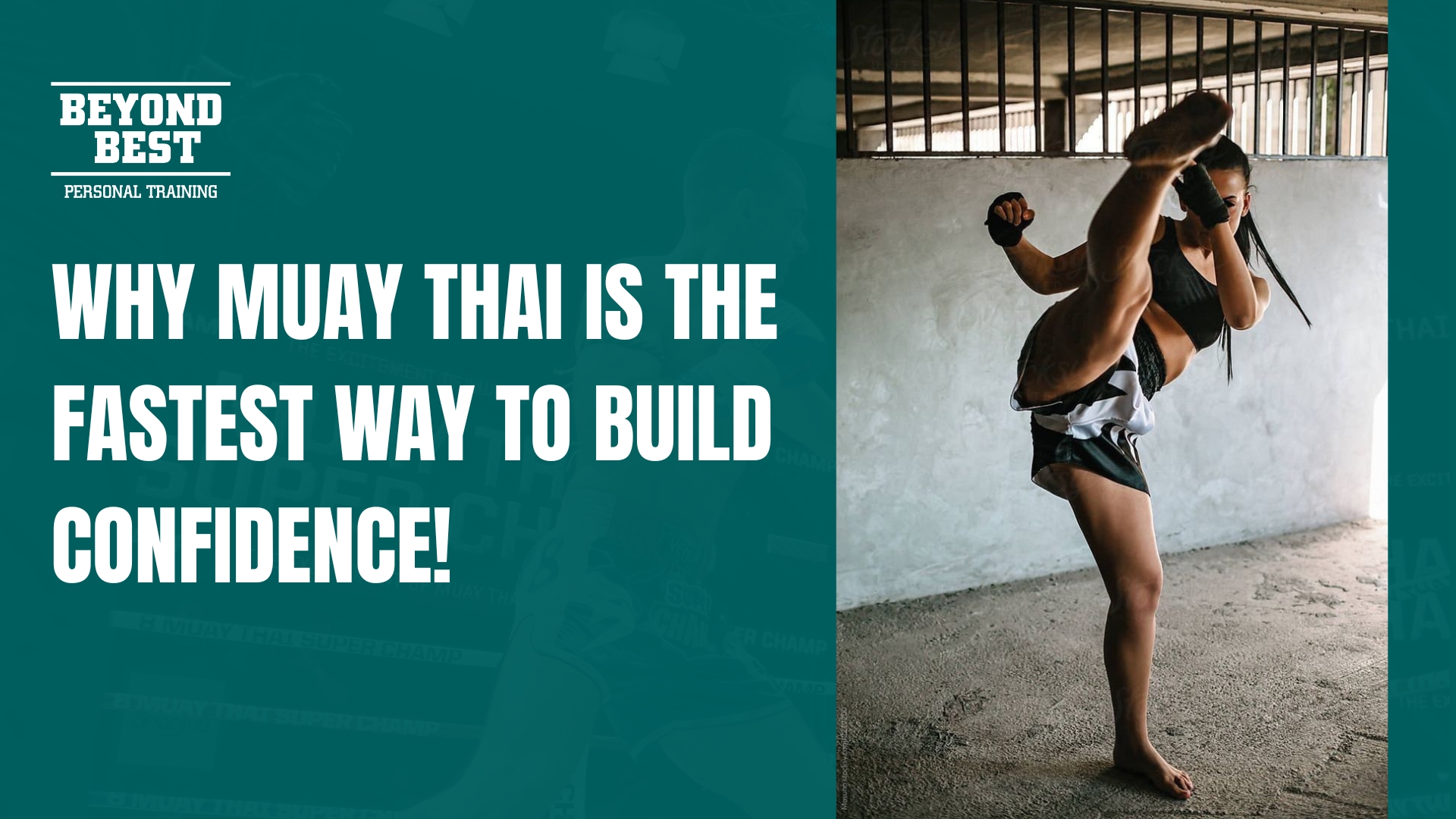Woman practising a Muay Thai high kick during training at Beyond Best Melbourne.