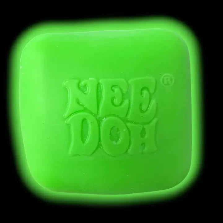 Nee Doh Glow in the Dark Neon Green Nice Cube