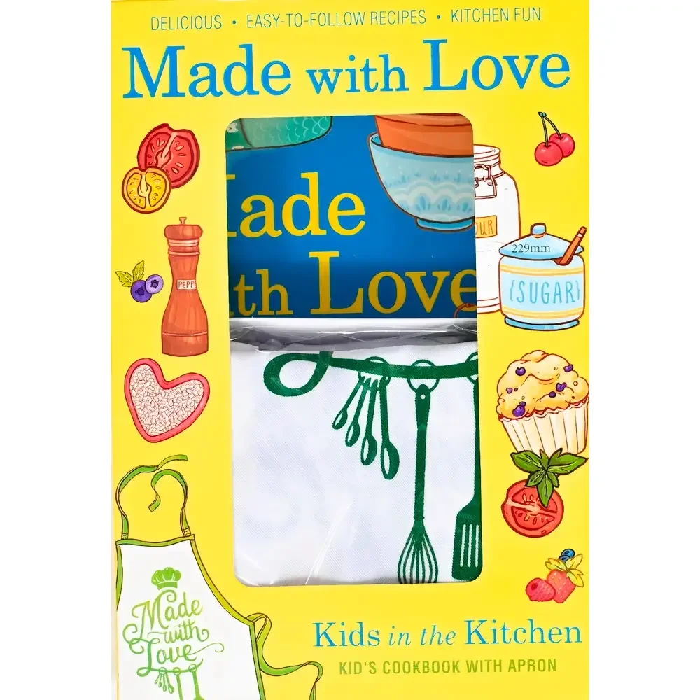 Made With Love Kids Cookbook & Apron Set