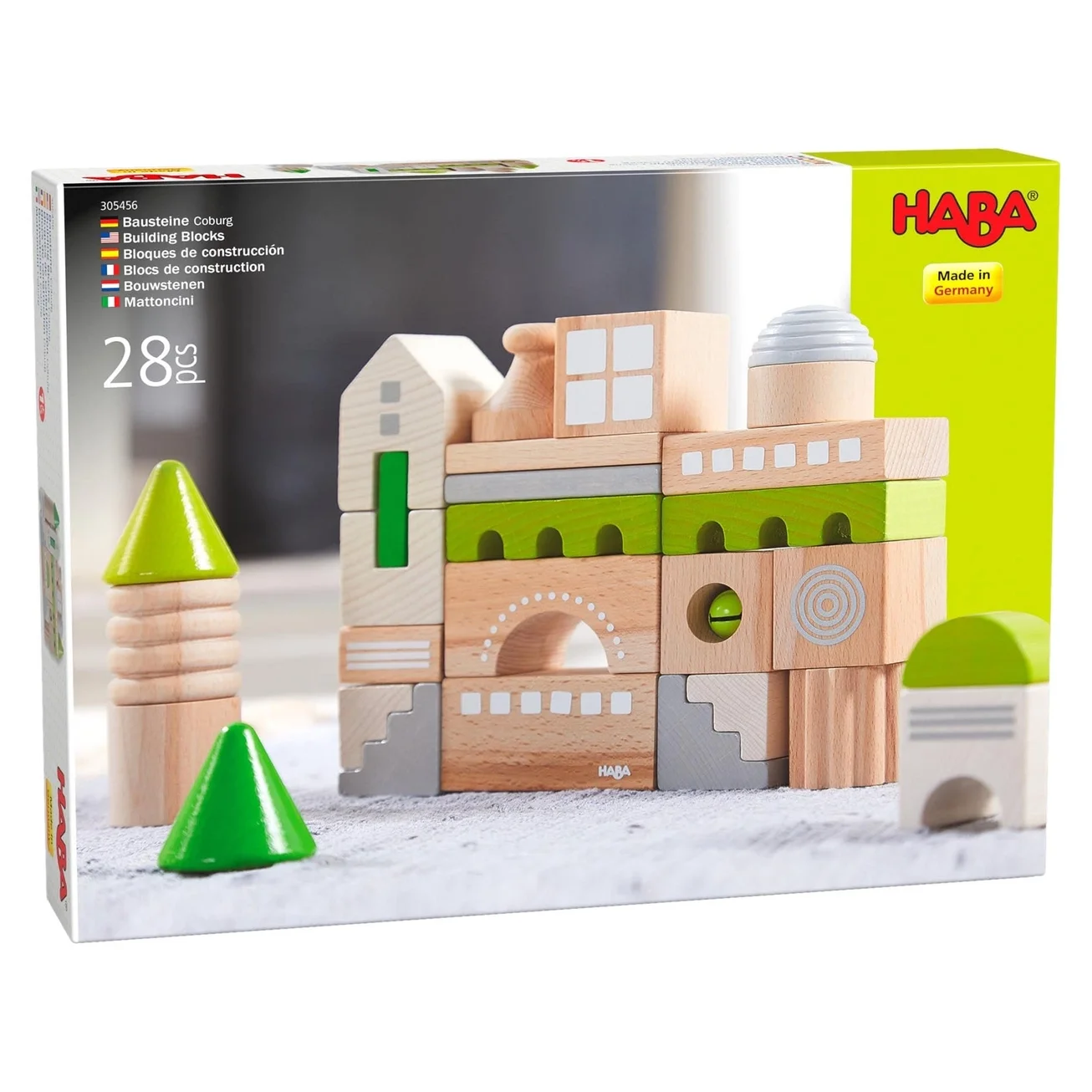 HABA USA Coburg 28 Piece Wooden Building Blocks
