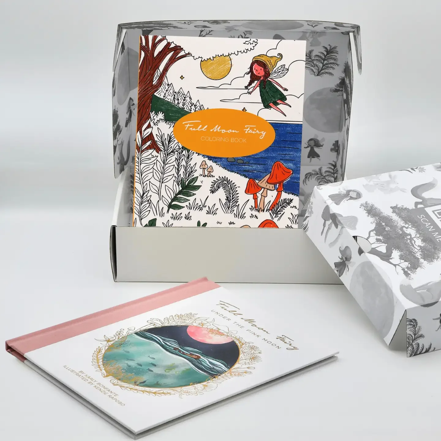 Full Moon Fairy Under The Pink Moon (April) Book and Coloring Book Set