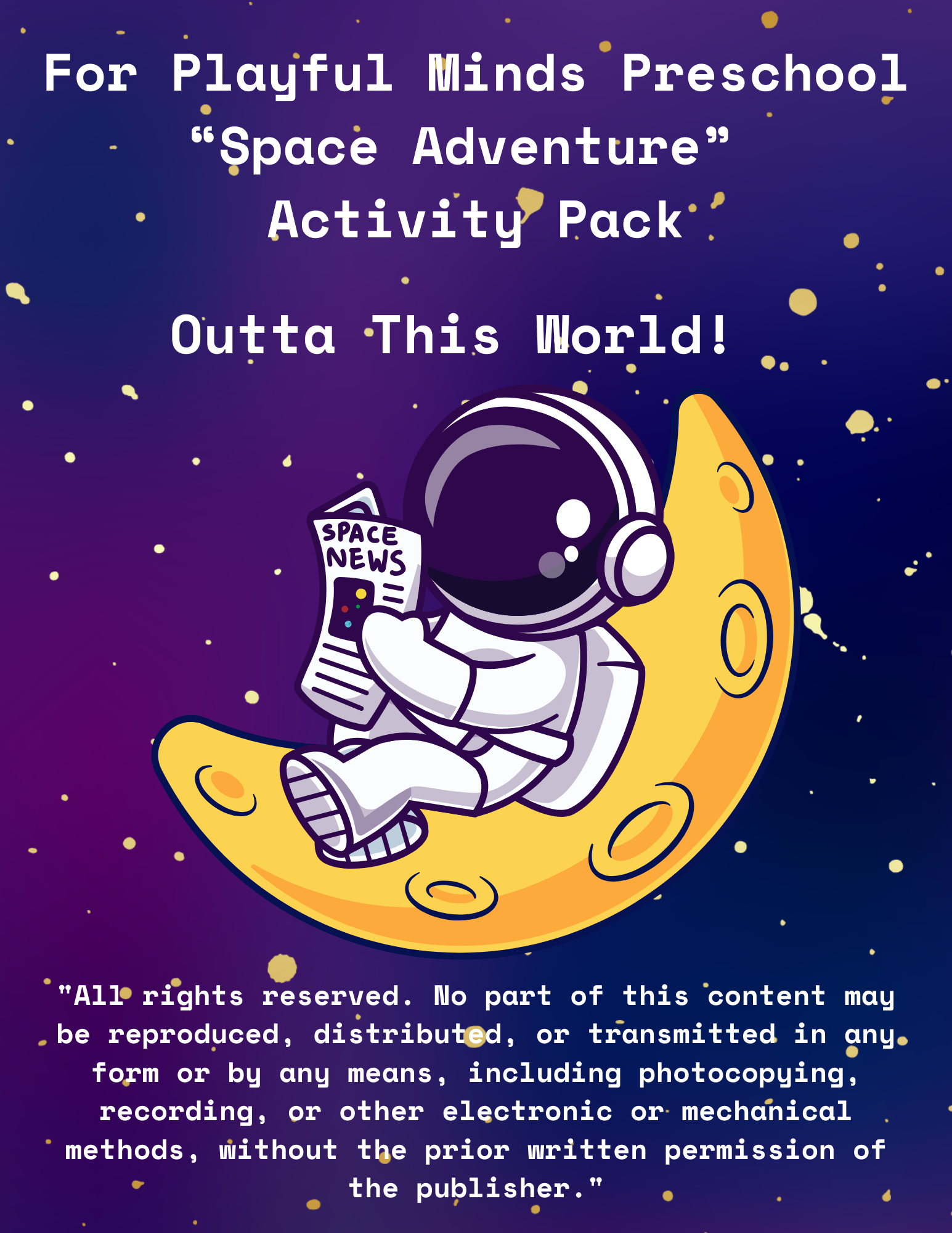Space Play and Learn Preschool Activity Pack (Digital Download)