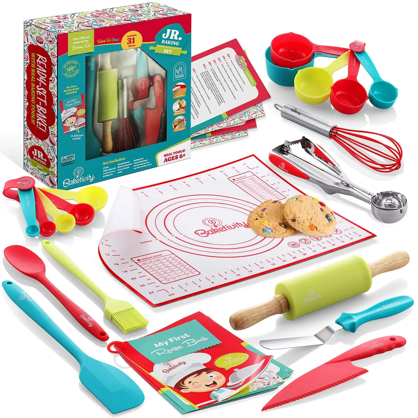 Baketivity Kids Cooking Set 31-Piece Children's Kitchen Tools2.webp
