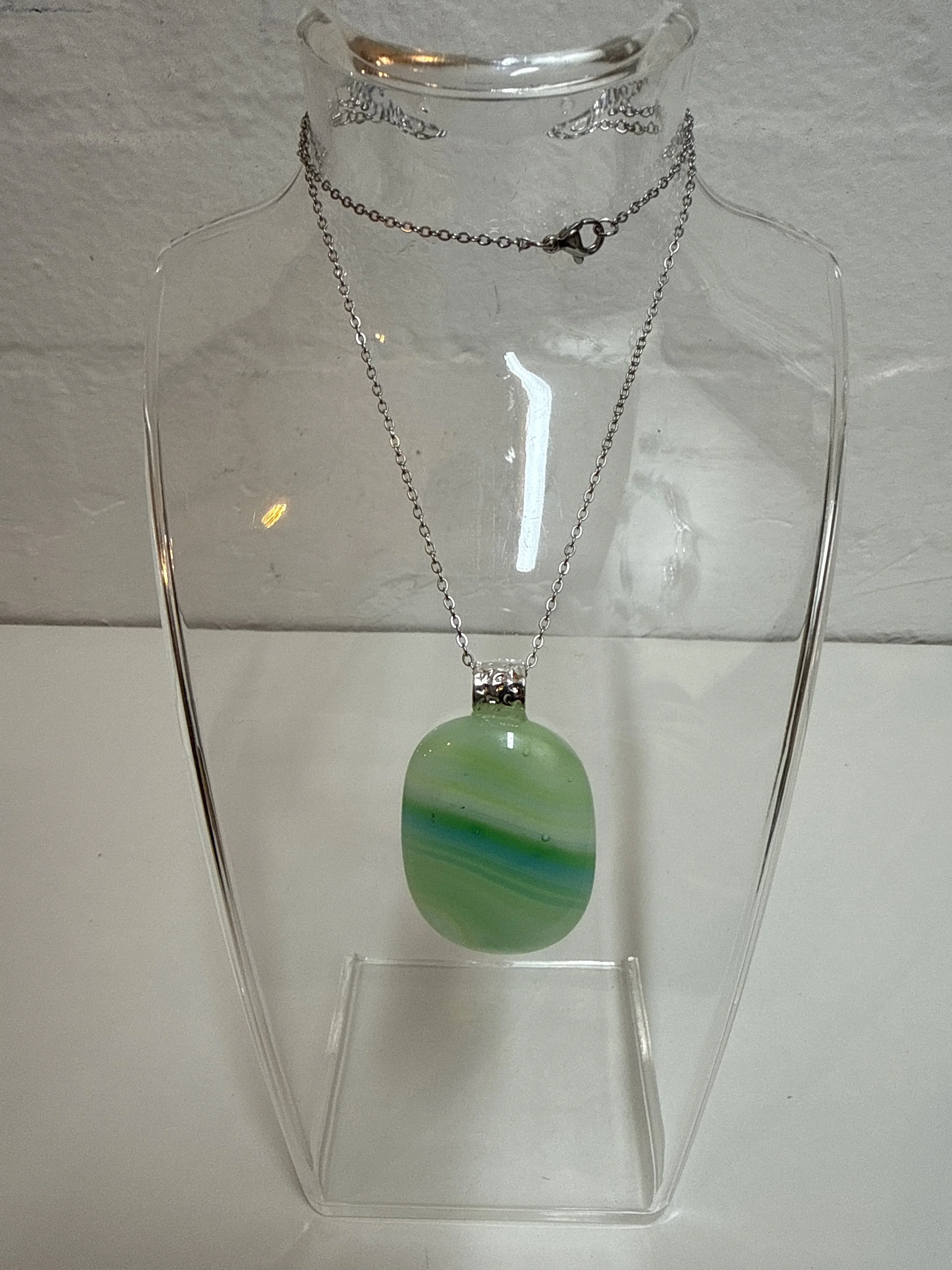 Artisan Pendant lime green with stripes