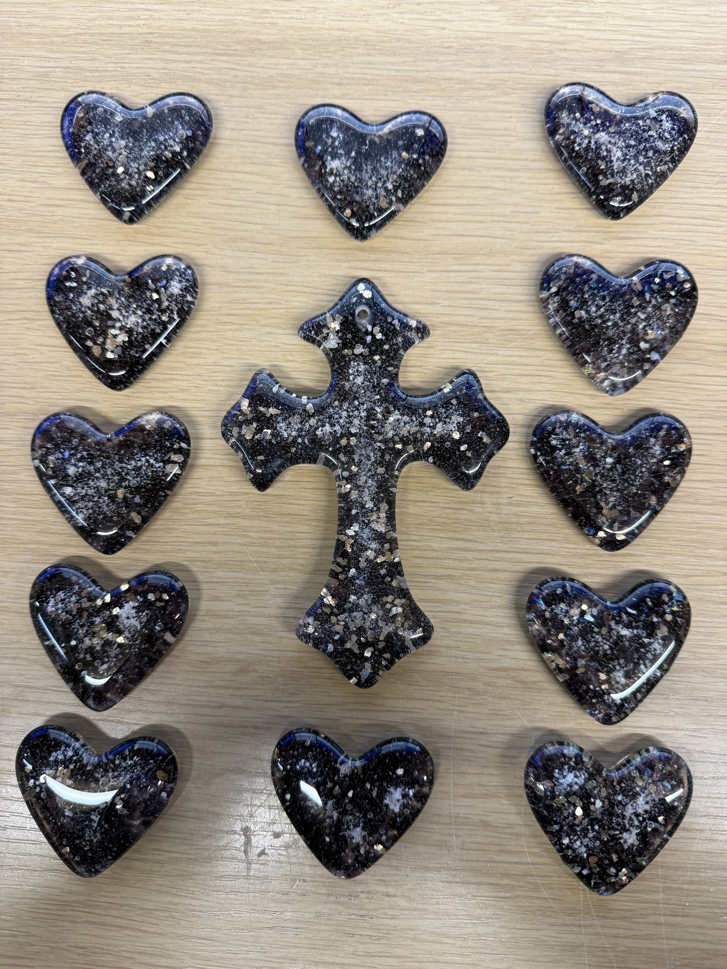 Ashes into glass 1 heart pendent