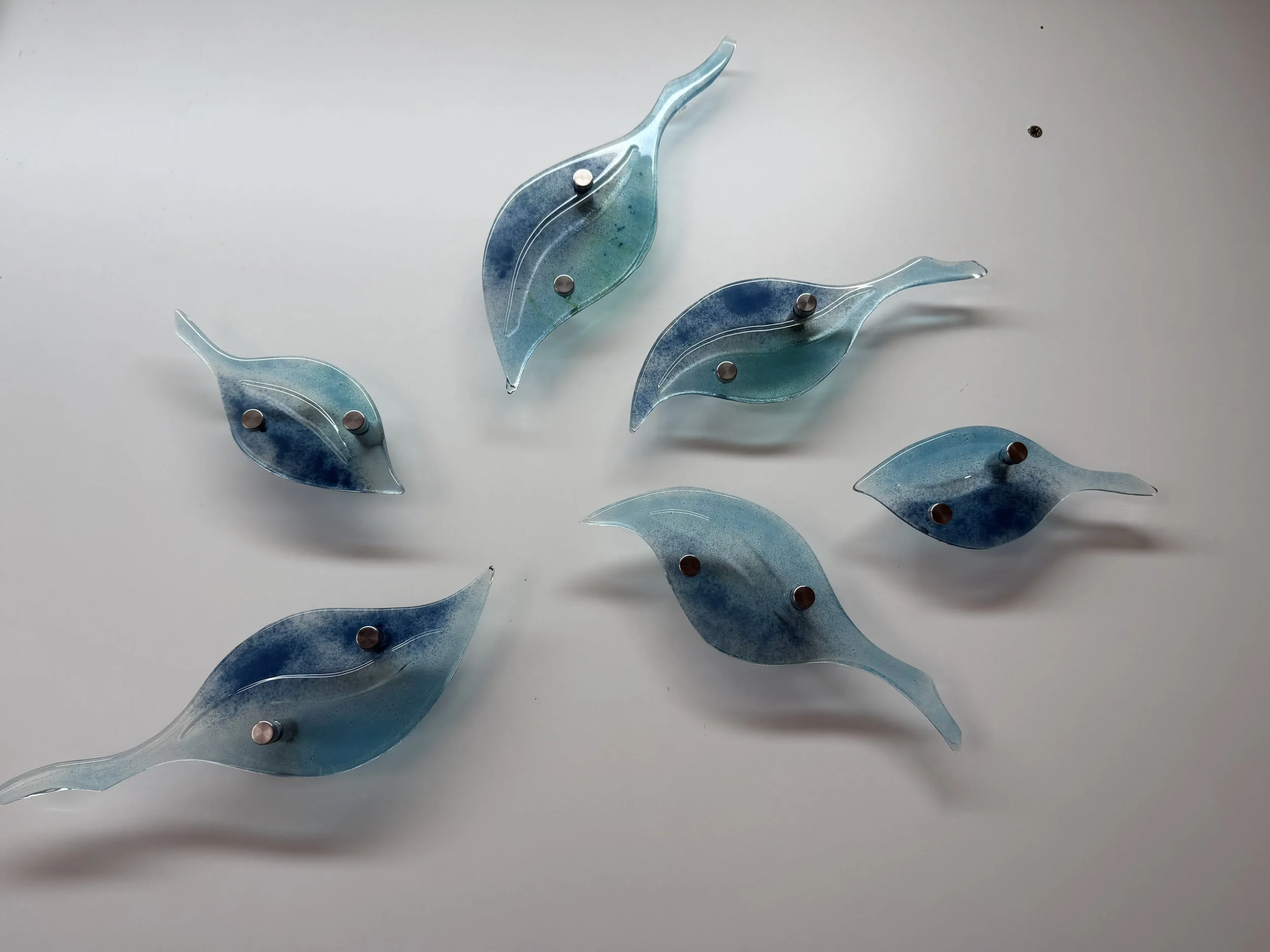 Seasonal leaf drift blue and aqua marine