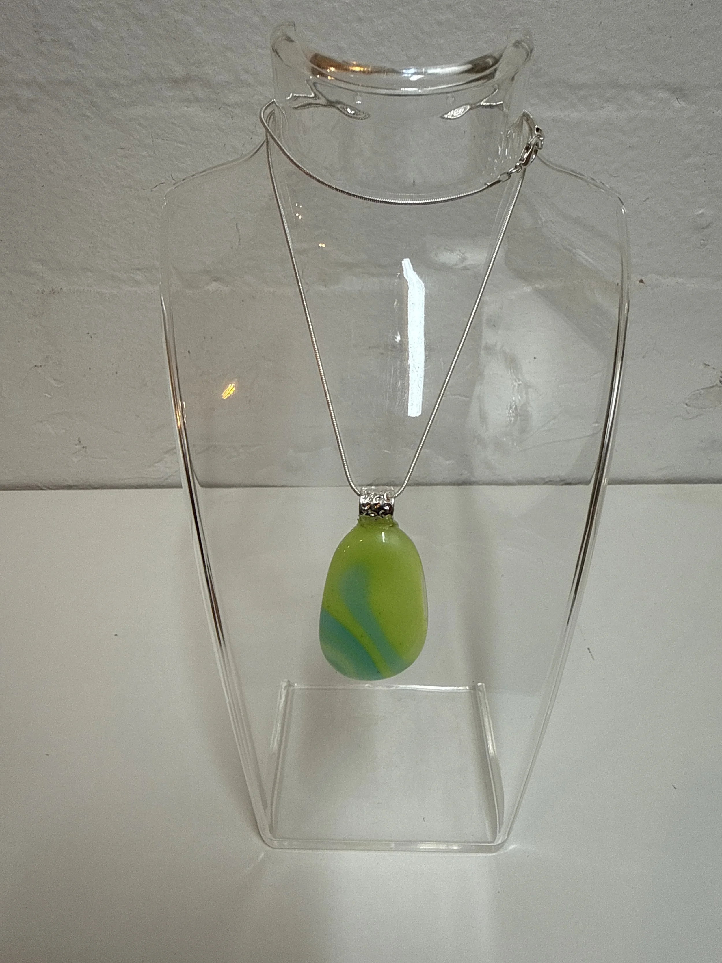 Artisan Pendant lime green with Blue stripes