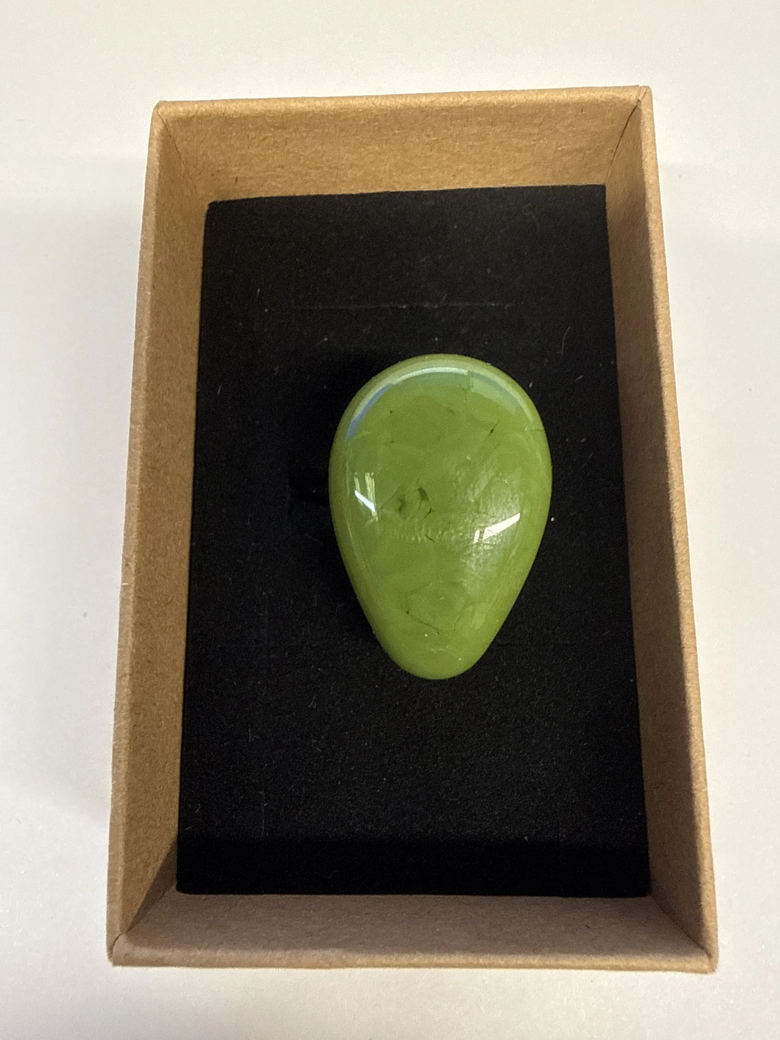 Teardrop shape olive green