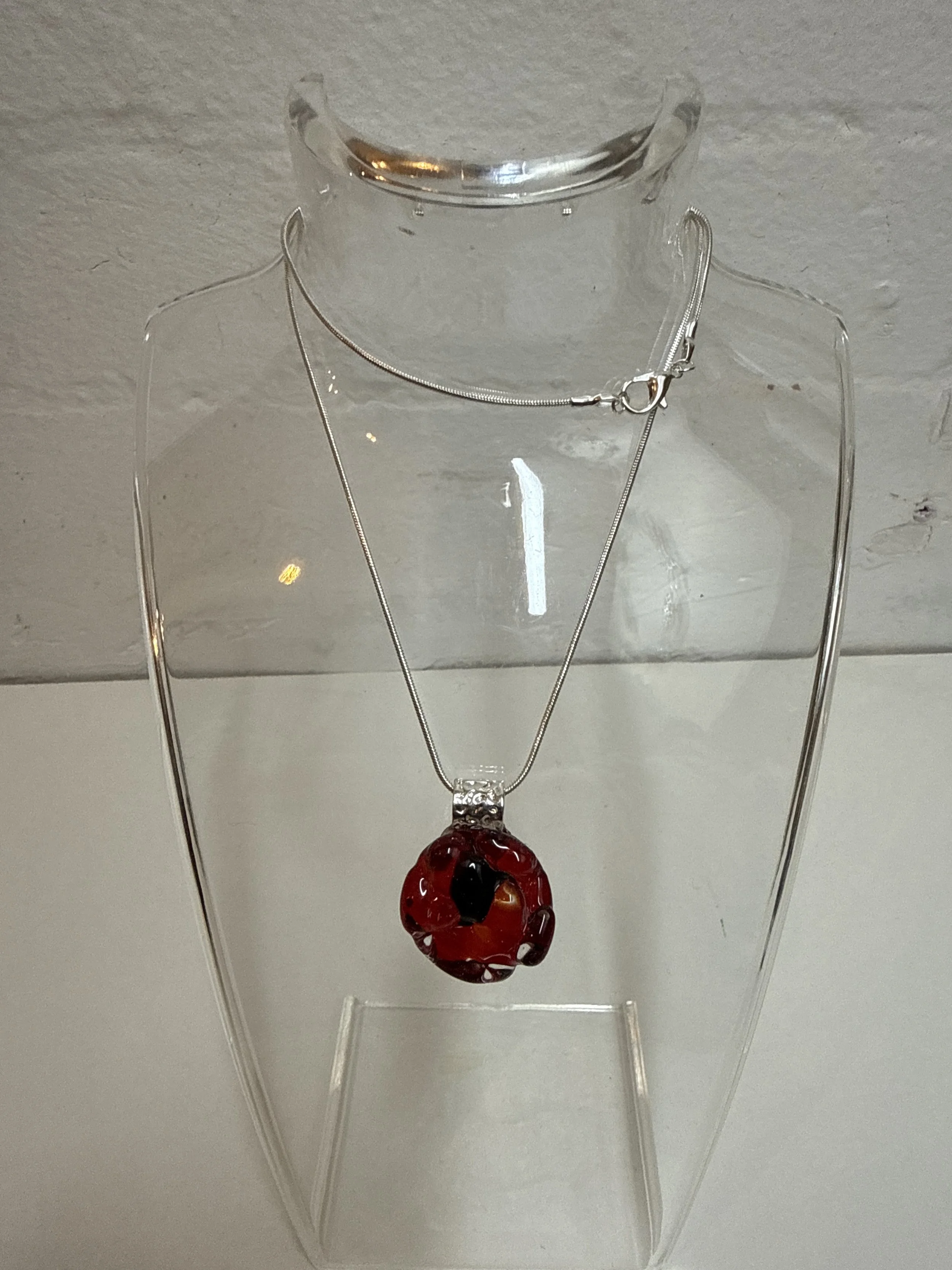 Artisan Pendant Red with black Central dot