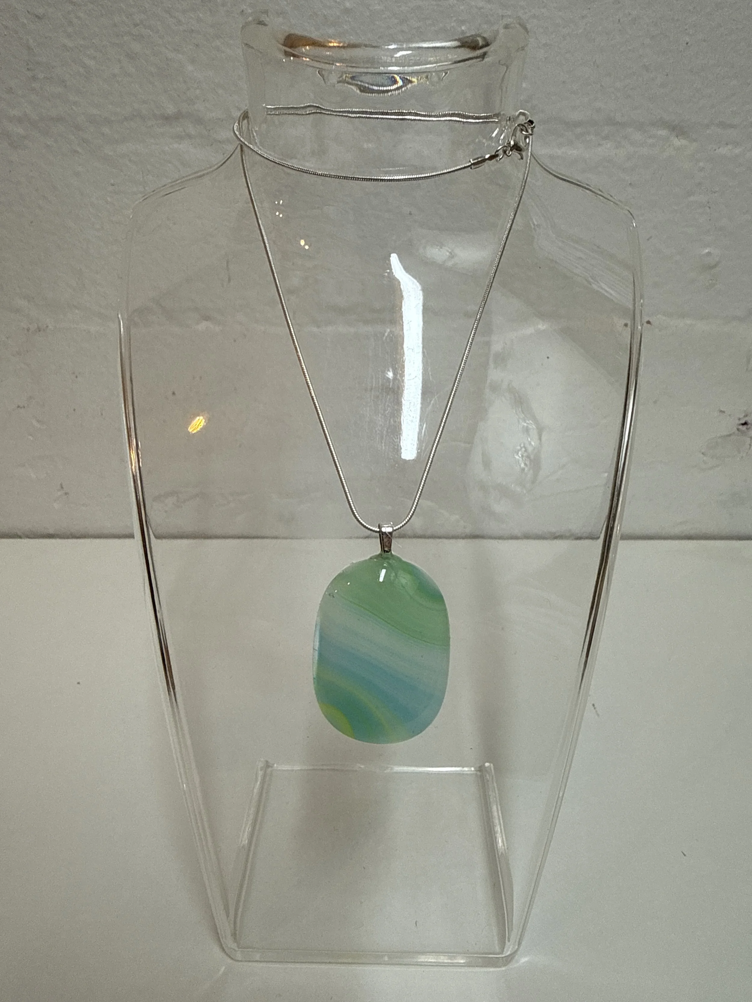 Artisan Pendant green yellow and blue striped