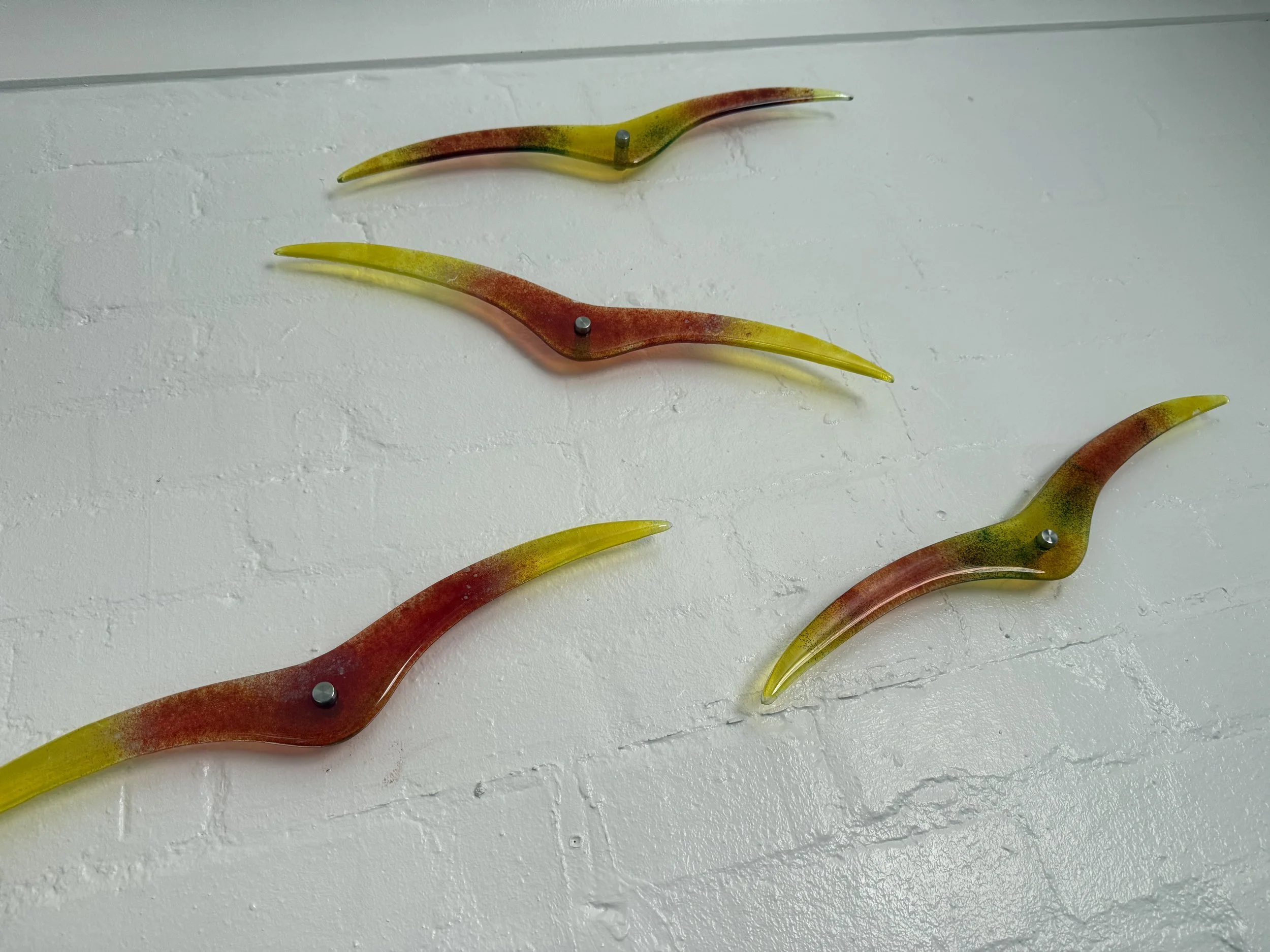 Seagulls Red and yellow set of 8