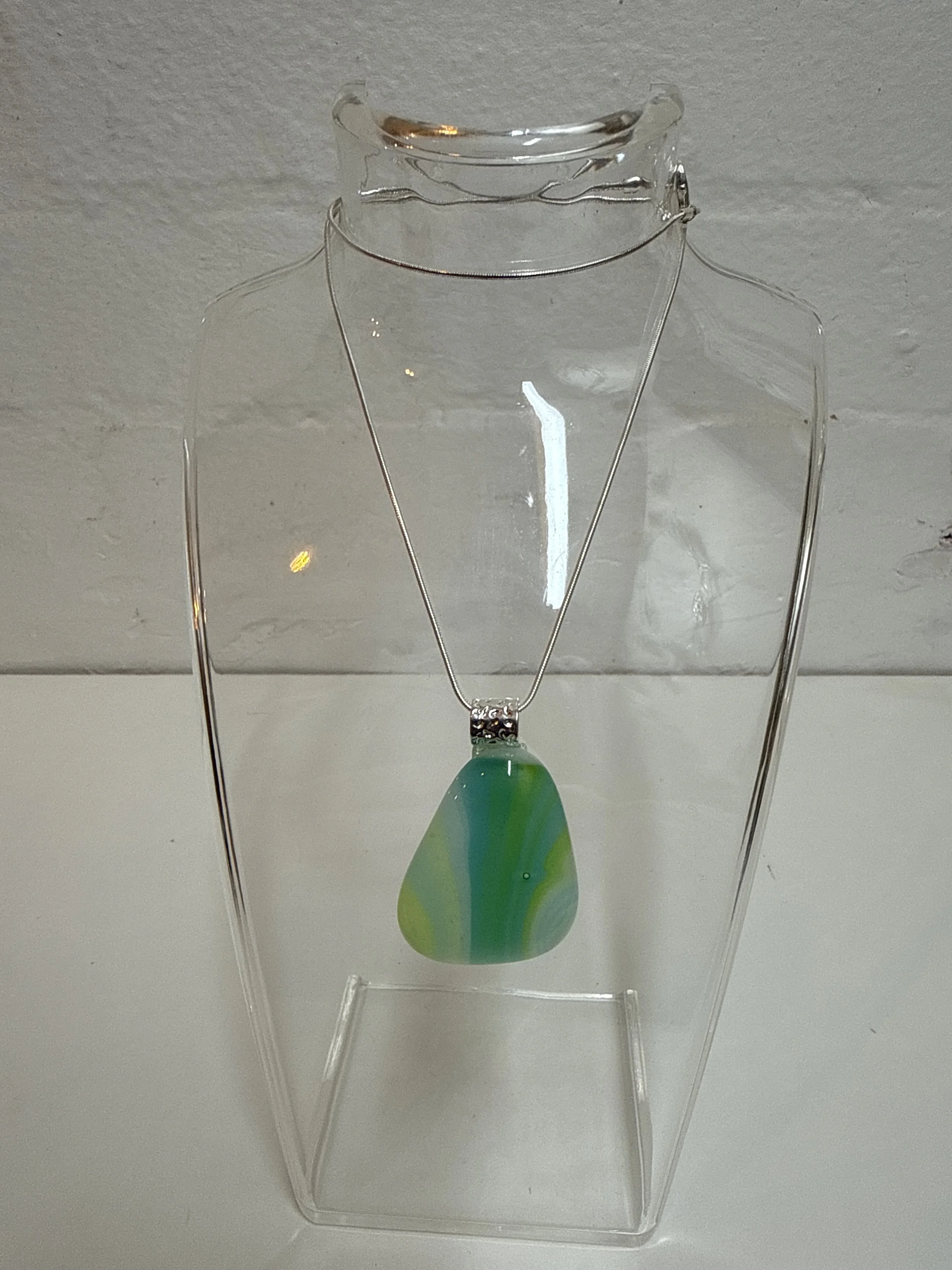 Artisan Pendant striped green yellow white