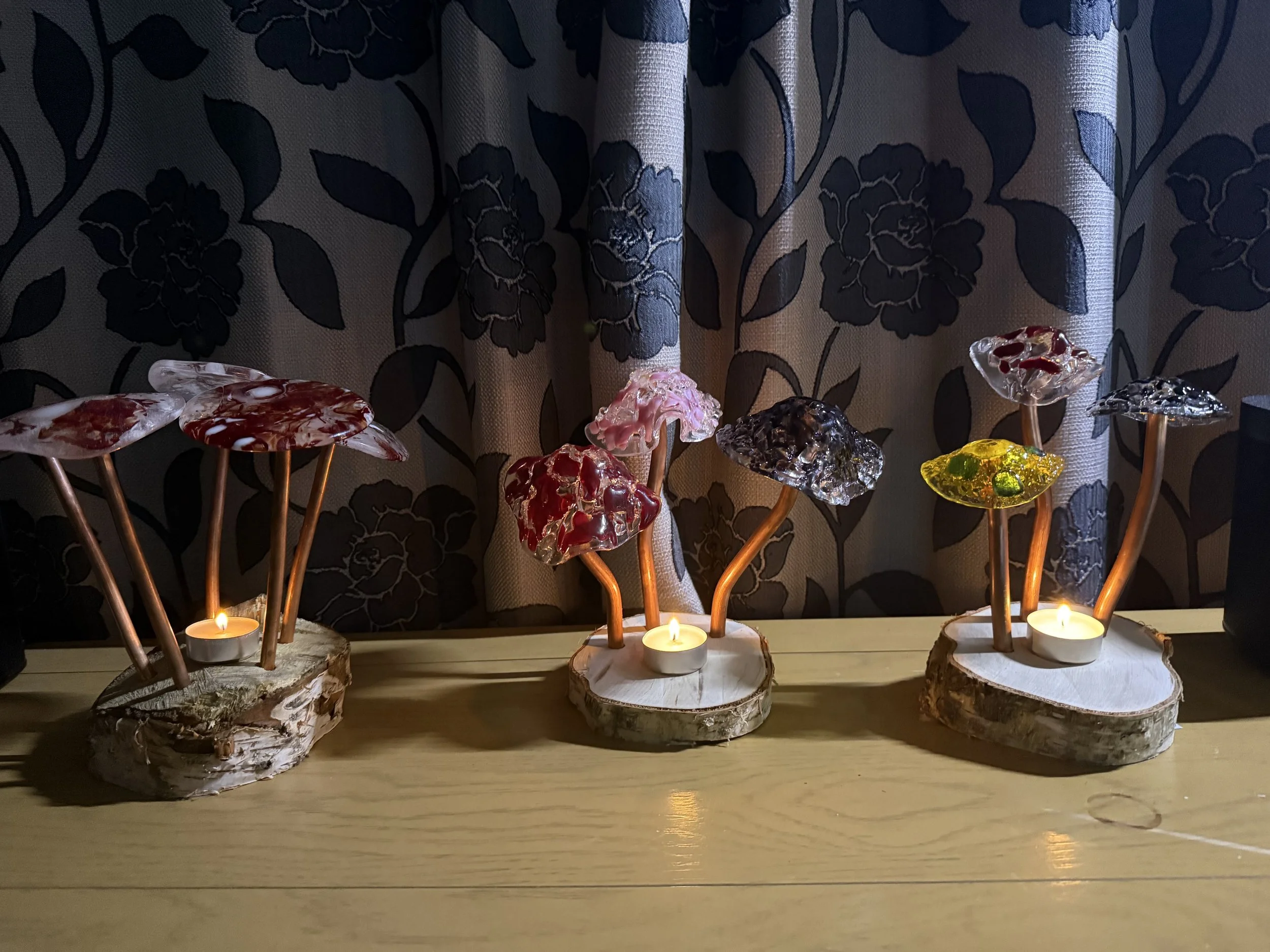 Mushroom tea light sets from our clients