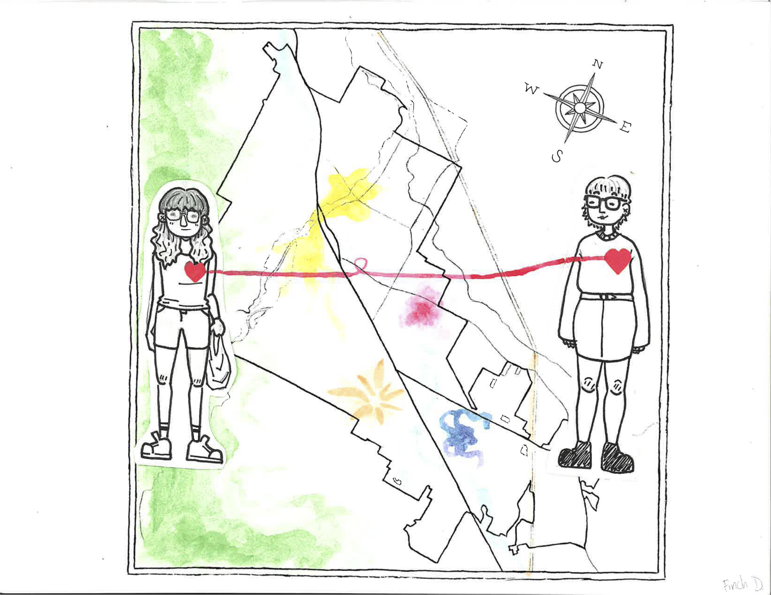 Finch Drake, SOU 
Sustainability Student

As a person, and a lover of community, I made a combination of how Ashland looks to me and how I have looked to Ashland. The change I have gone through throughout my time living here is portrayed in the physi