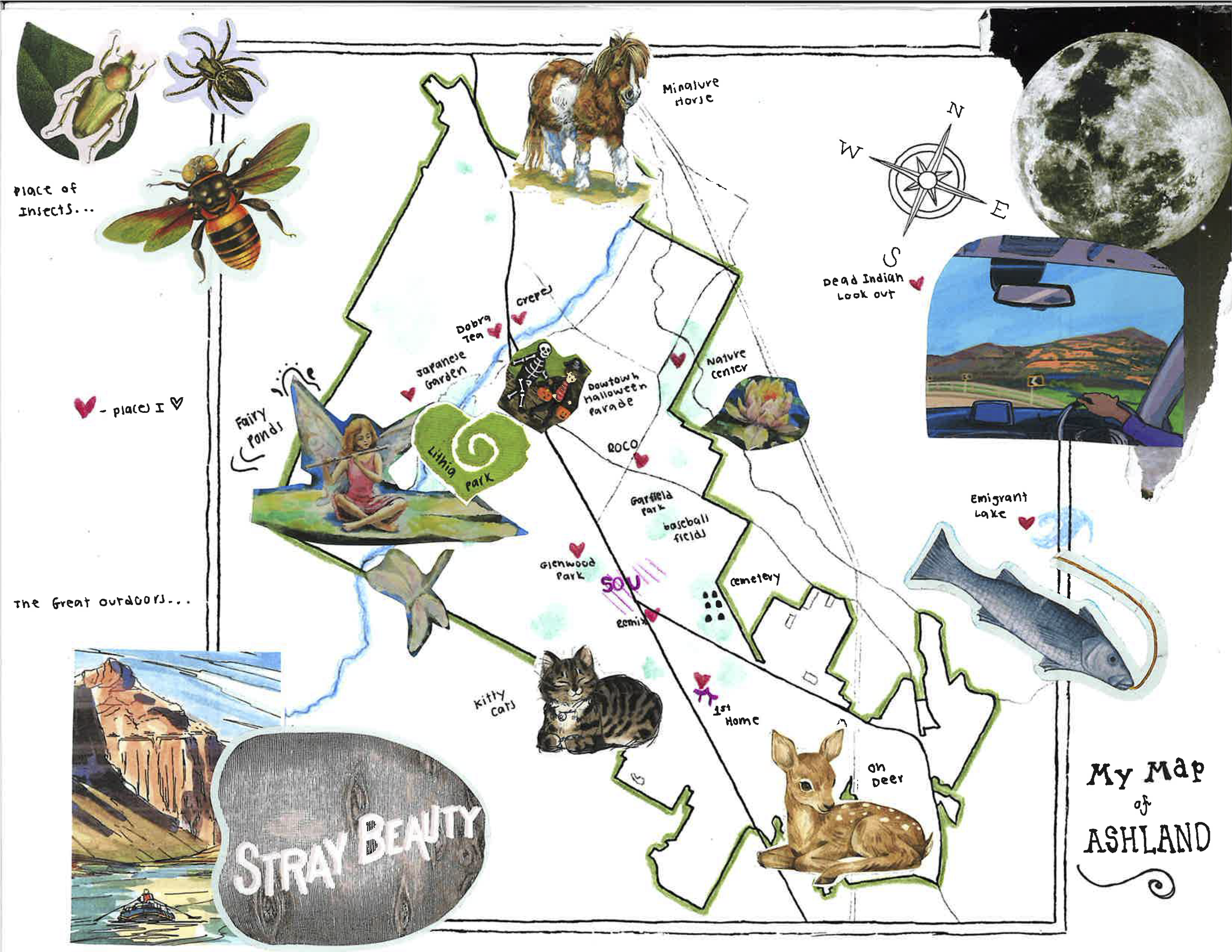 Oh, how I love Ashland,
A safe haven,
A bubble of whimsy and playful fun,
Kids in the creek, live music on every corner that meets the sun,
8 different coffee shops,
Where to now?
Spotted fawns,
Deer on every neighborhood lawn,
Cats that wander under