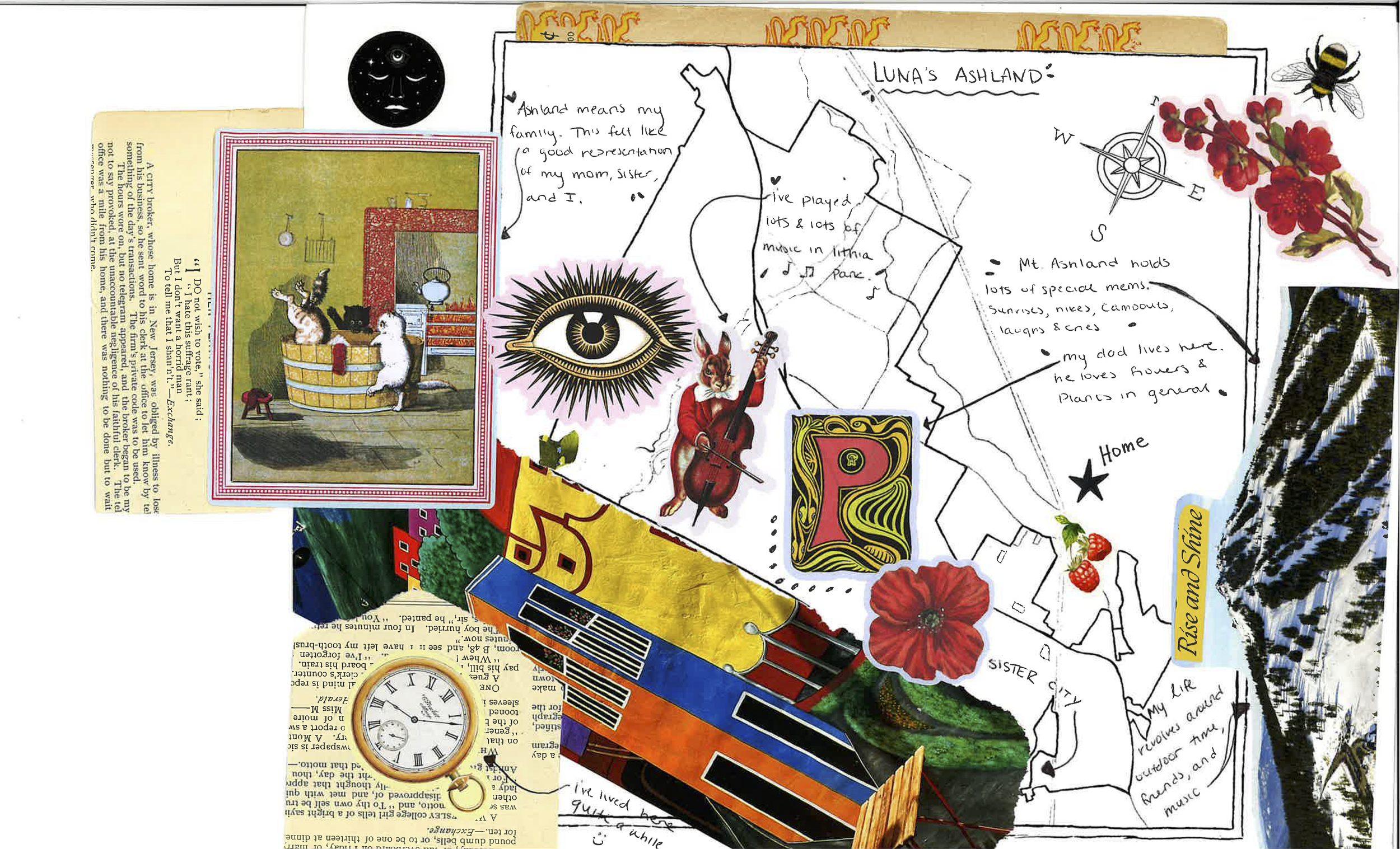 This artist statement comes from me, Luna Wilhelm. And who am I? To some, I am an  artist, a musician. I am a student in some eyes, and a teacher to others. To many, I am a passing  cyclist. These versions of me have either grown out of, or still exi