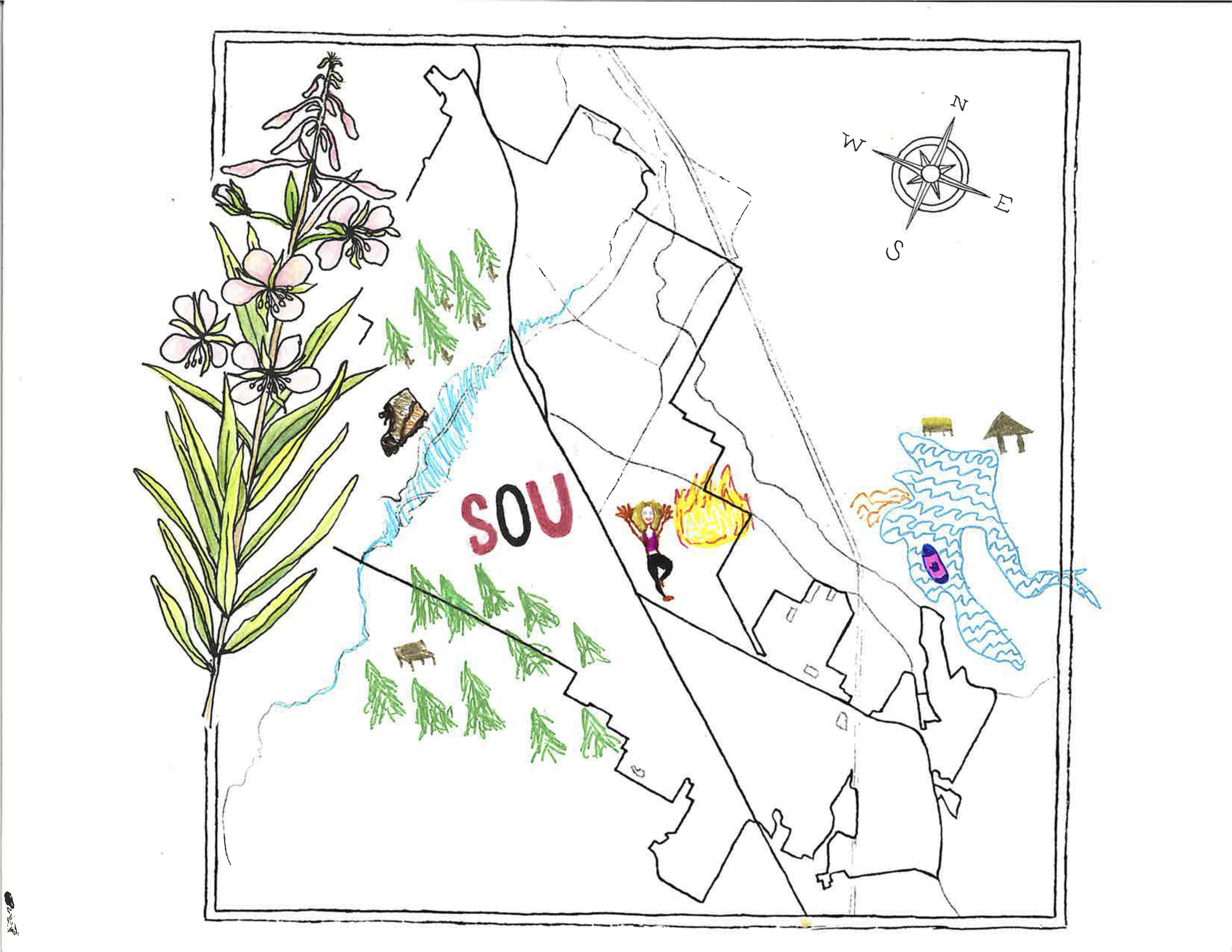 Abby Lubin

When I was brainstorming what I wanted to draw on my map, I immediately thought of all my favorite places to do my favorite activities. I am a pretty routine person who regularly does the same things in the same places. I think this shows