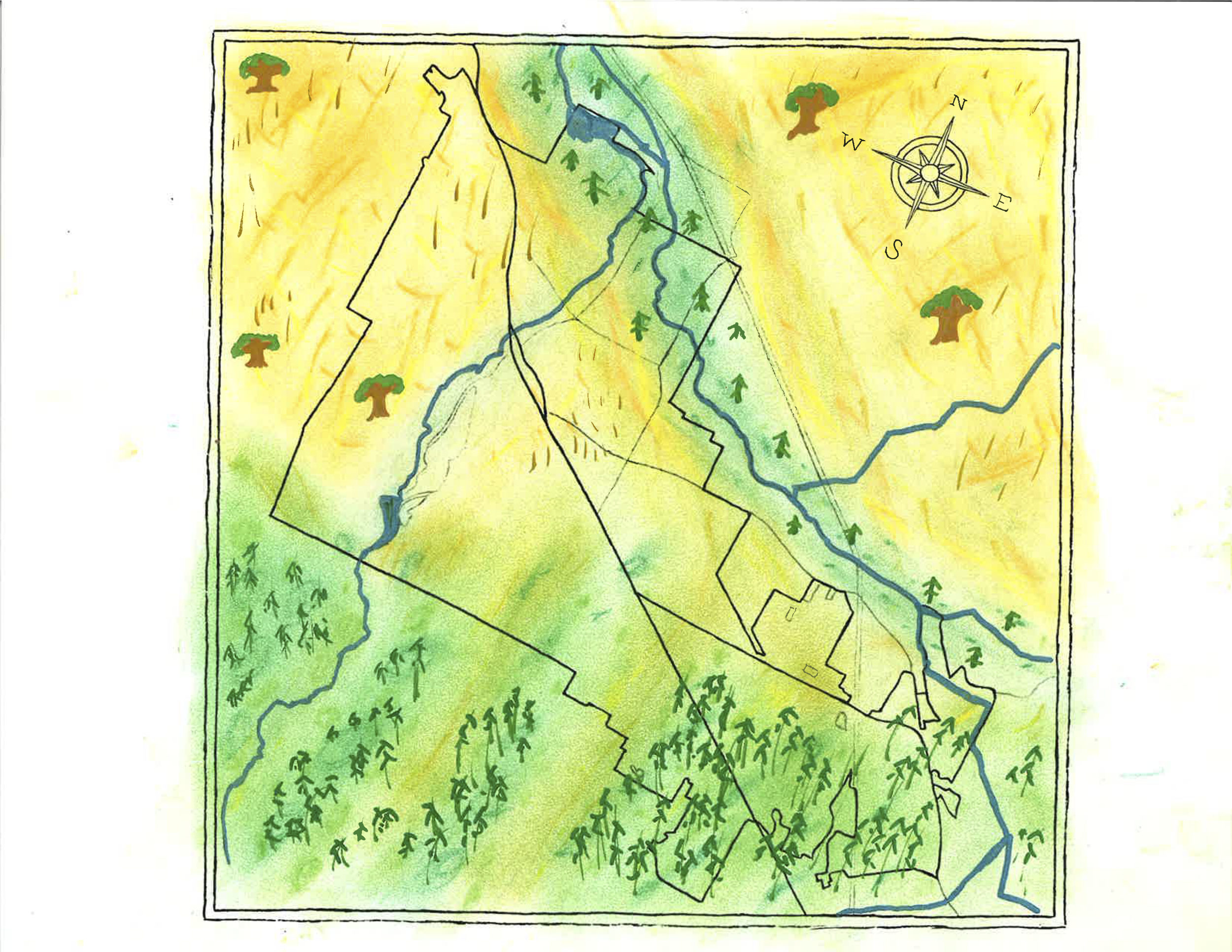 “A Natural View of Ashland”
Tony Isom 
I grew up in Rogue River, Oregon, which is a relatively small community and school district. Also, I have always been interested in science and nature.

I made a detailed map representing the vegetation and how 
