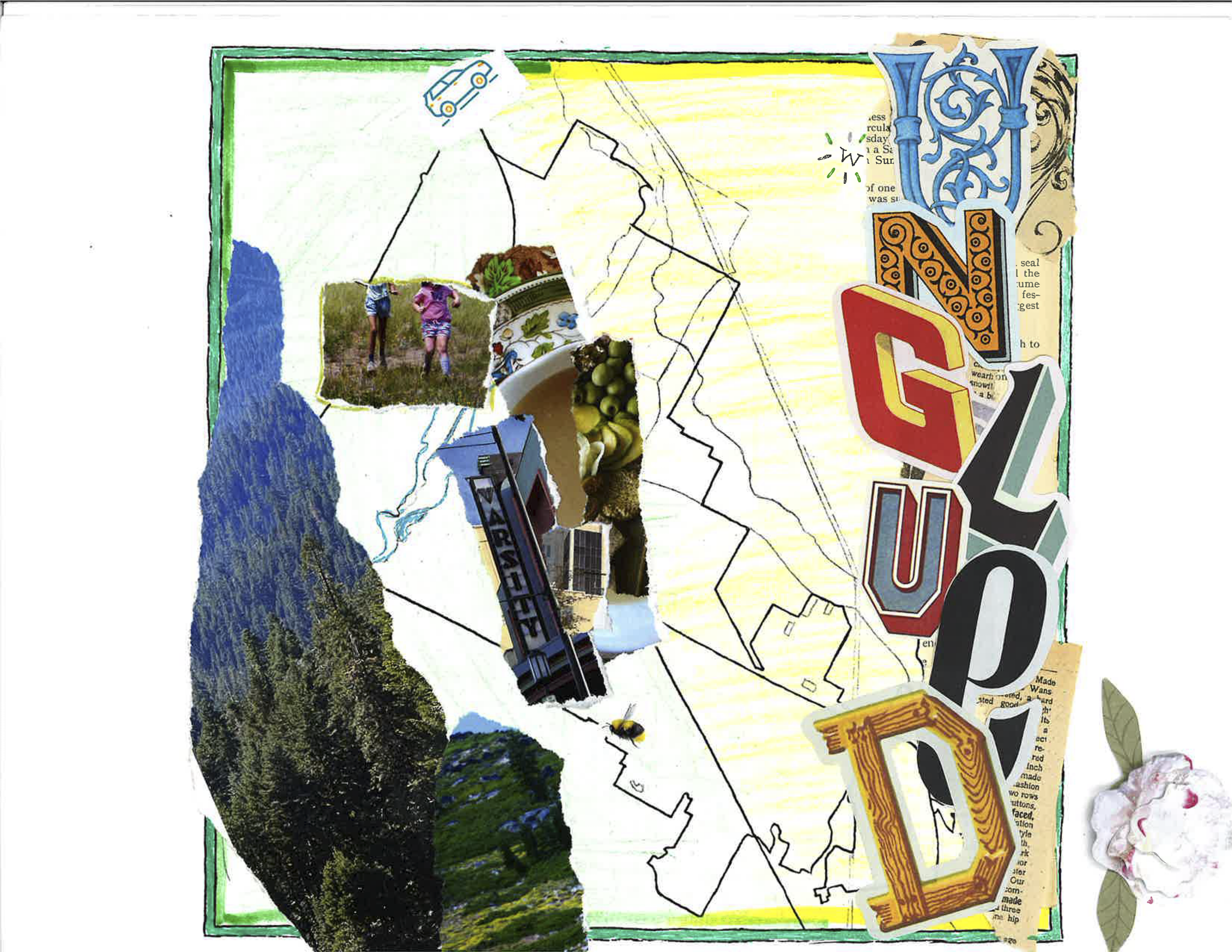 Balancing the Bitterness of Hometown: Daphne Hawkins 
I am a native to the Rogue Valley, but I moved away for a few years and never thought I would live here again. When I moved home, it was under unfortunate circumstances. This map rendition is a mu