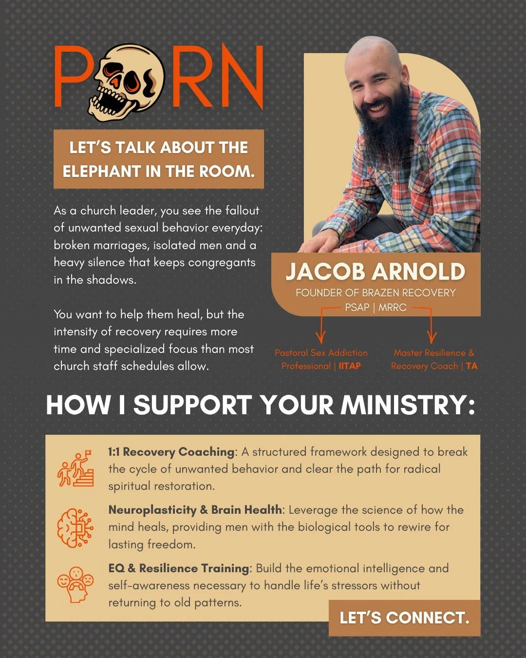 Send this to your pastor! 📨

Pastors are on the front lines of soul care, but walking someone through deep sexual addiction takes more time, structure, and specialized tools than a weekly meeting can offer. 

That&rsquo;s where Jacob comes in. 

By 