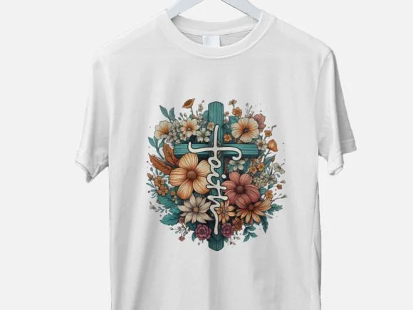 Faith Cross with Flowers