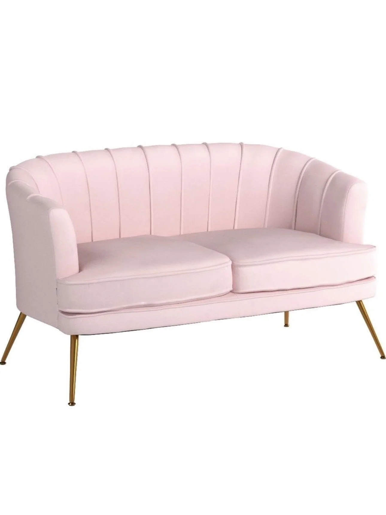 Pink Velvet Love Seat