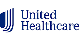 United Healthcare logo with blue font and abstract design