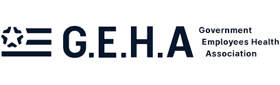 Logo of G.E.H.A. with a stylized American flag and text 'Government Employees Health Association'.