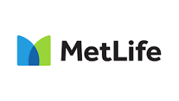 MetLife logo with a stylized blue and green icon and black text