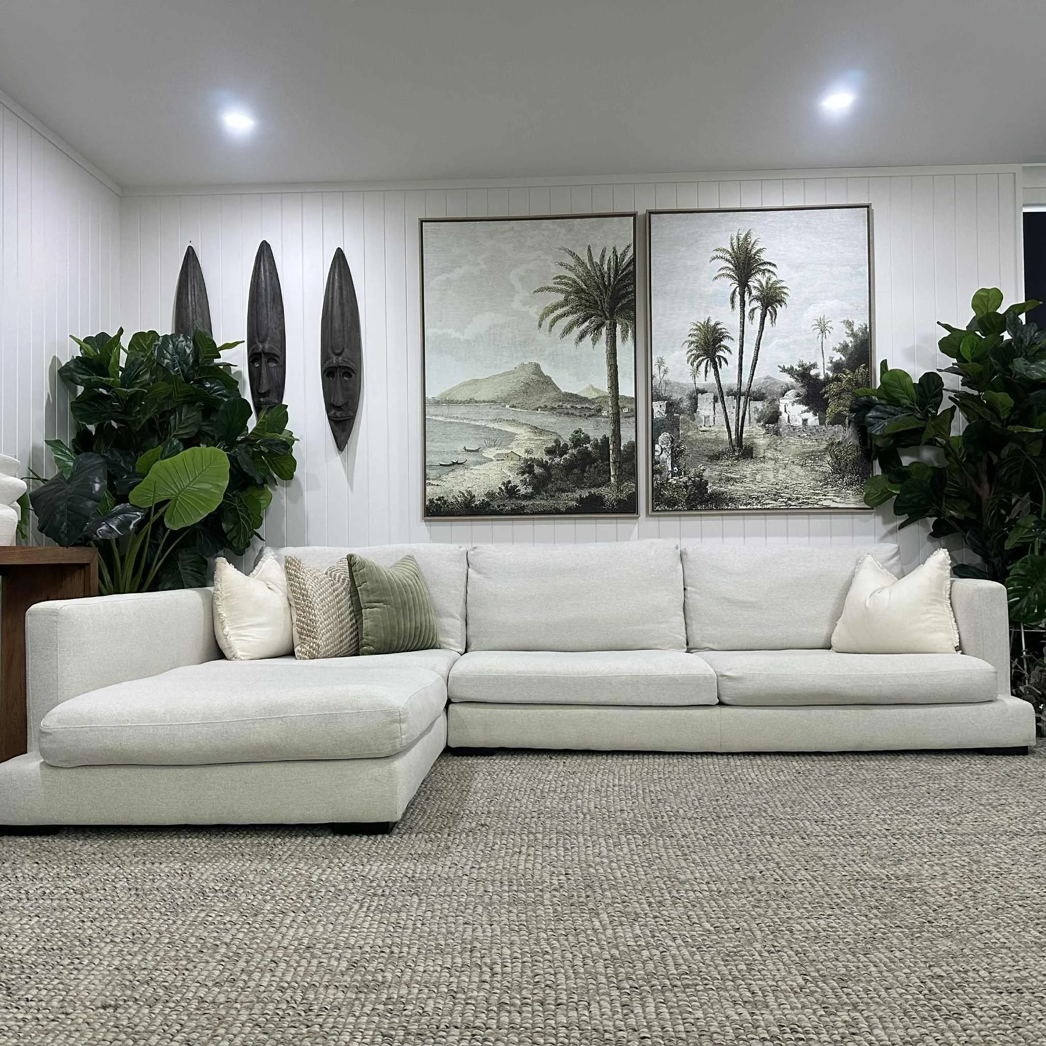 JAMES LANE - Ivory L-shape Couch