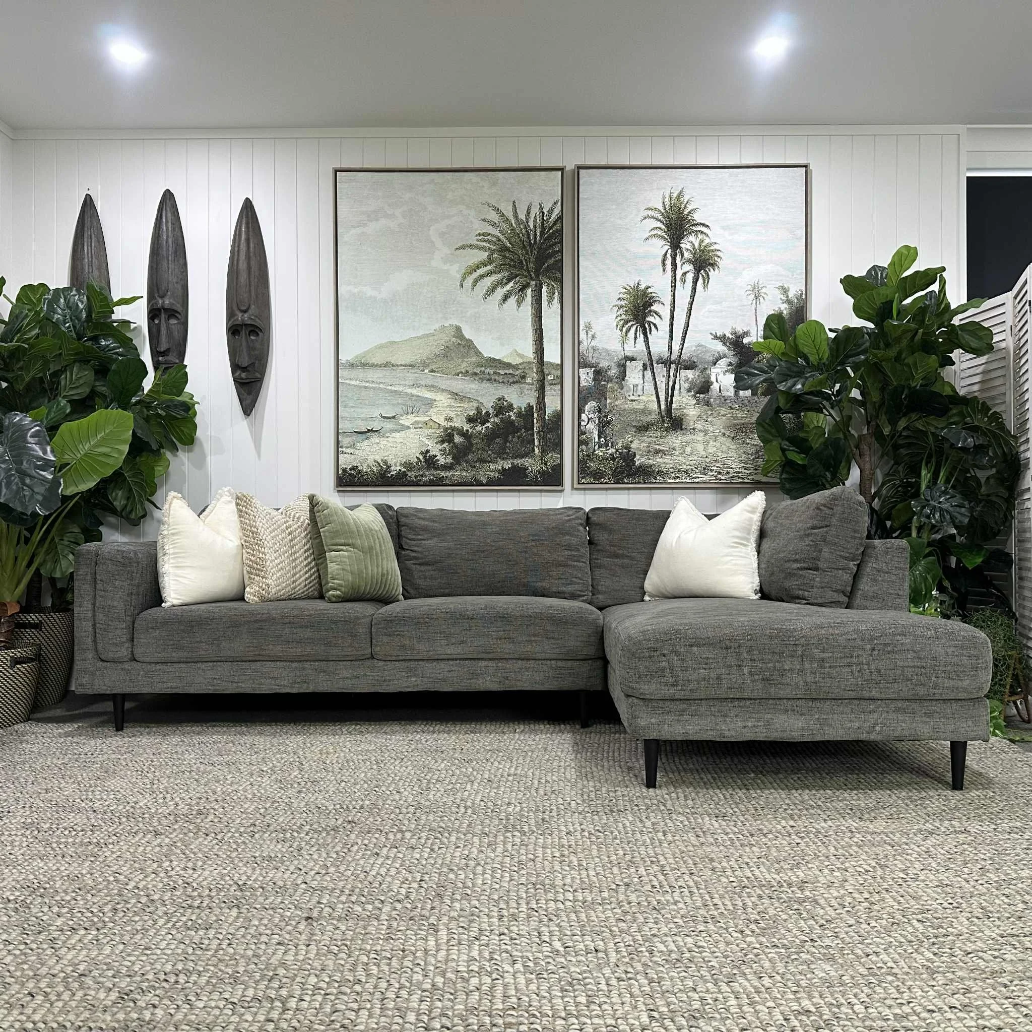 AMART FURNITURE - Dark Grey L-shape Couch